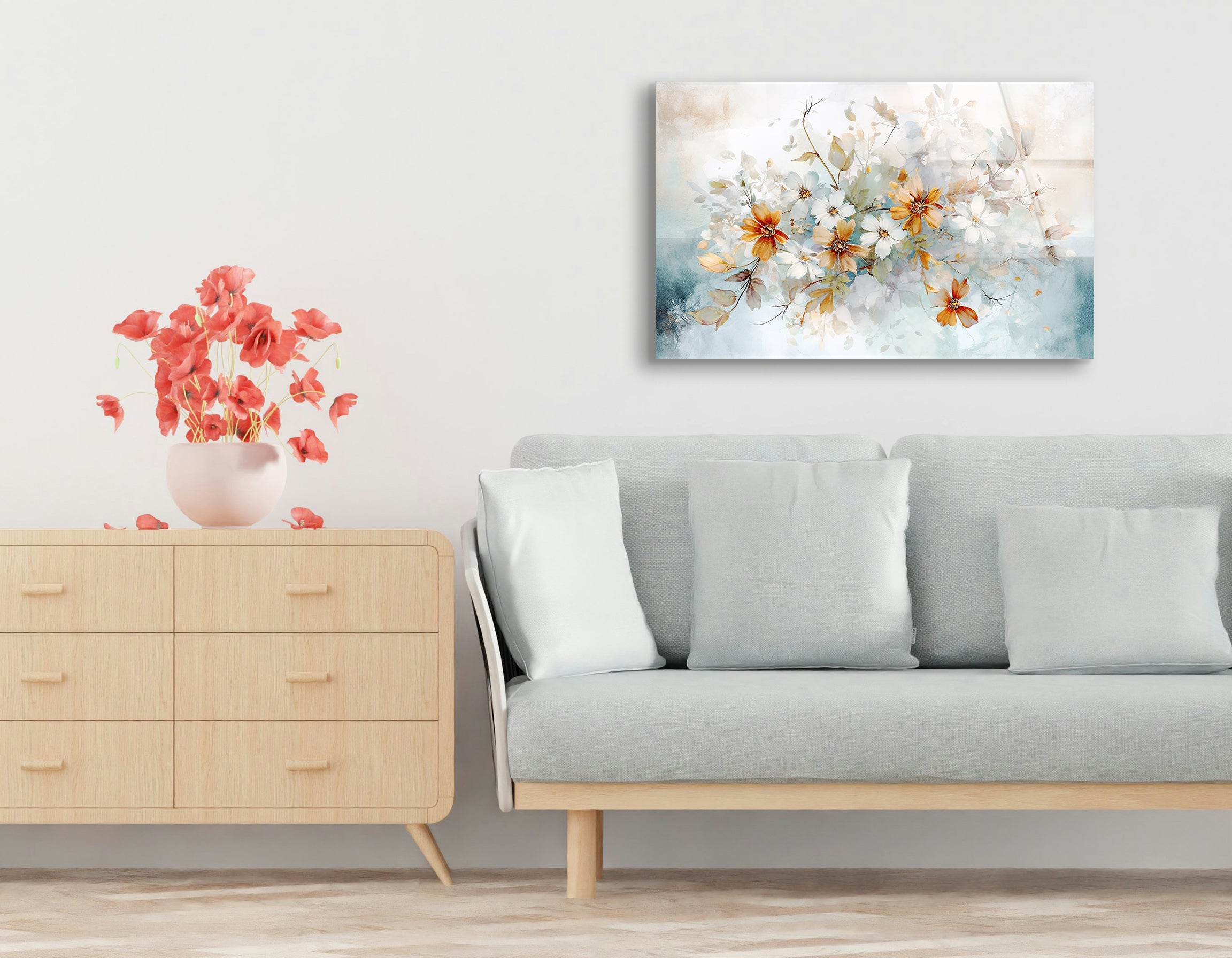 Vintage Floral Abstract Art | Premium HD Metal Wall Art - DezignArt