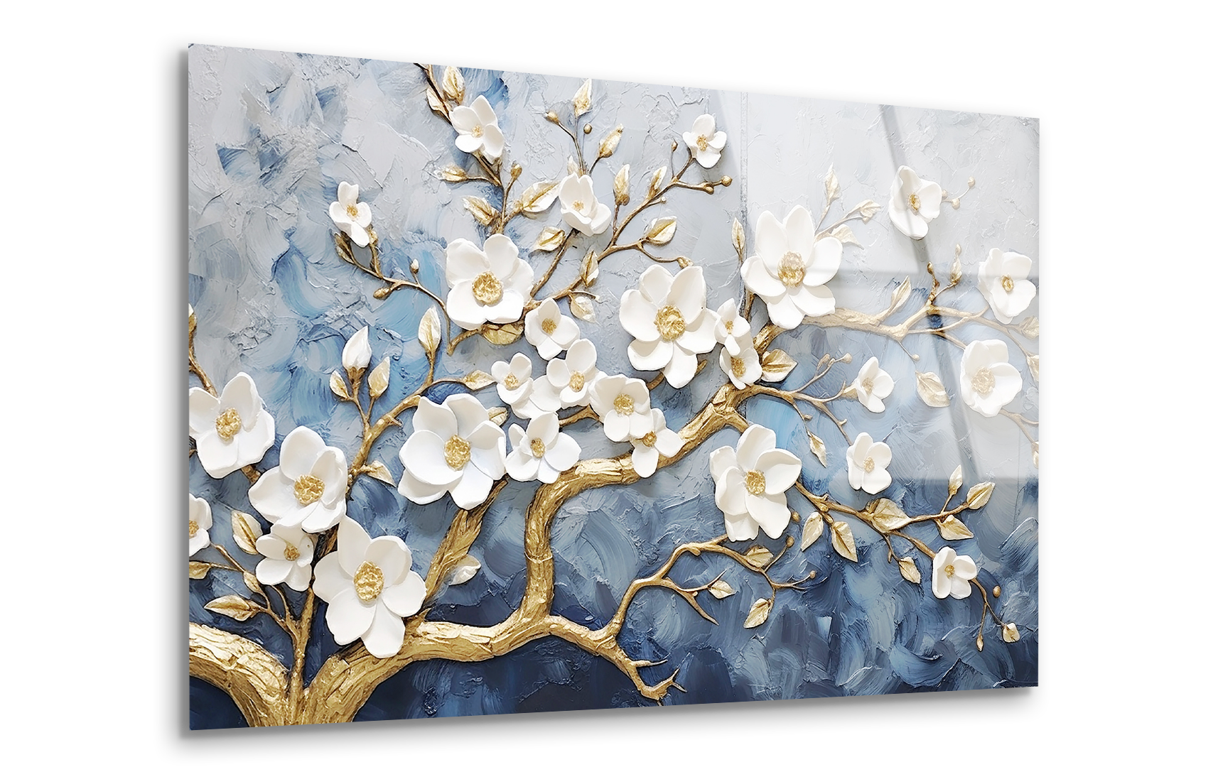 Gold Floral Abstract Art | Premium HD Metal Wall Art - DezignArt