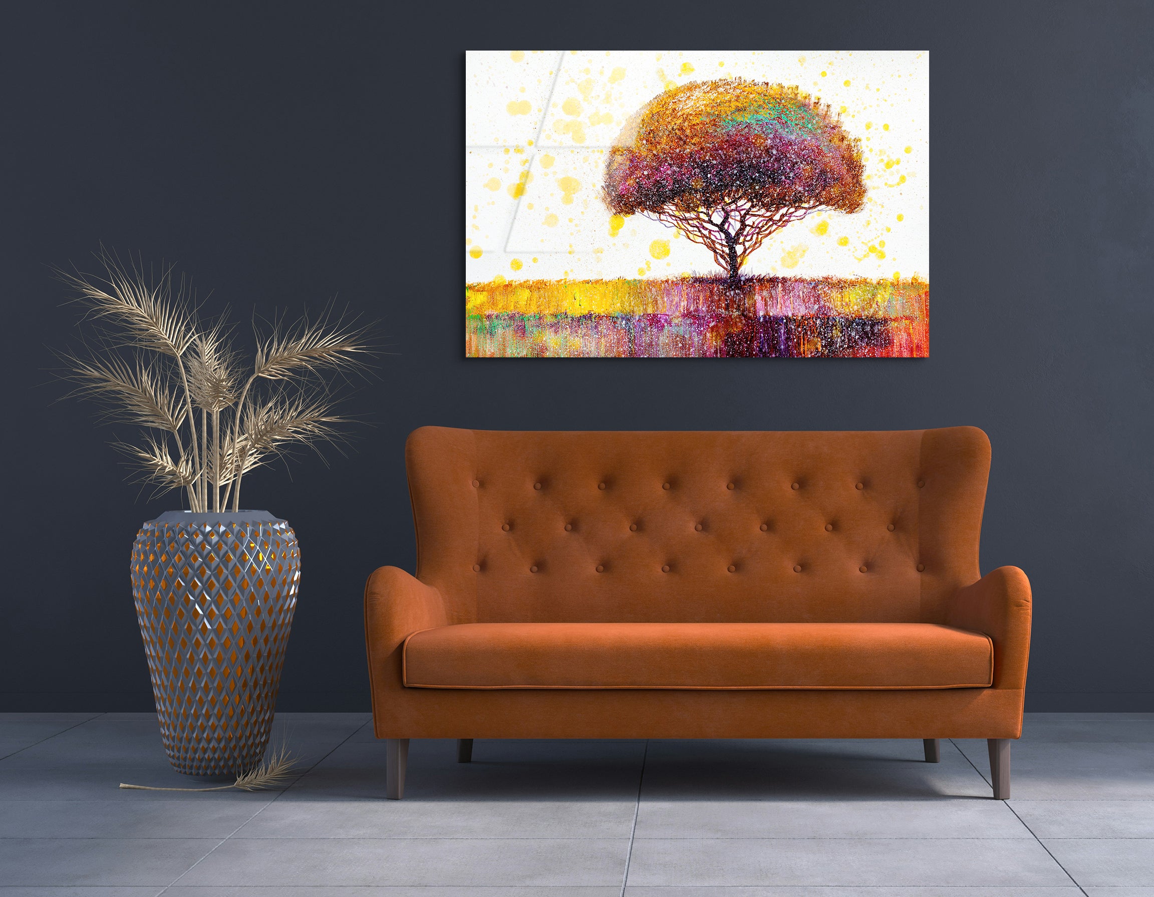 Colorful Tree in Nature | Premium HD Metal Wall Art