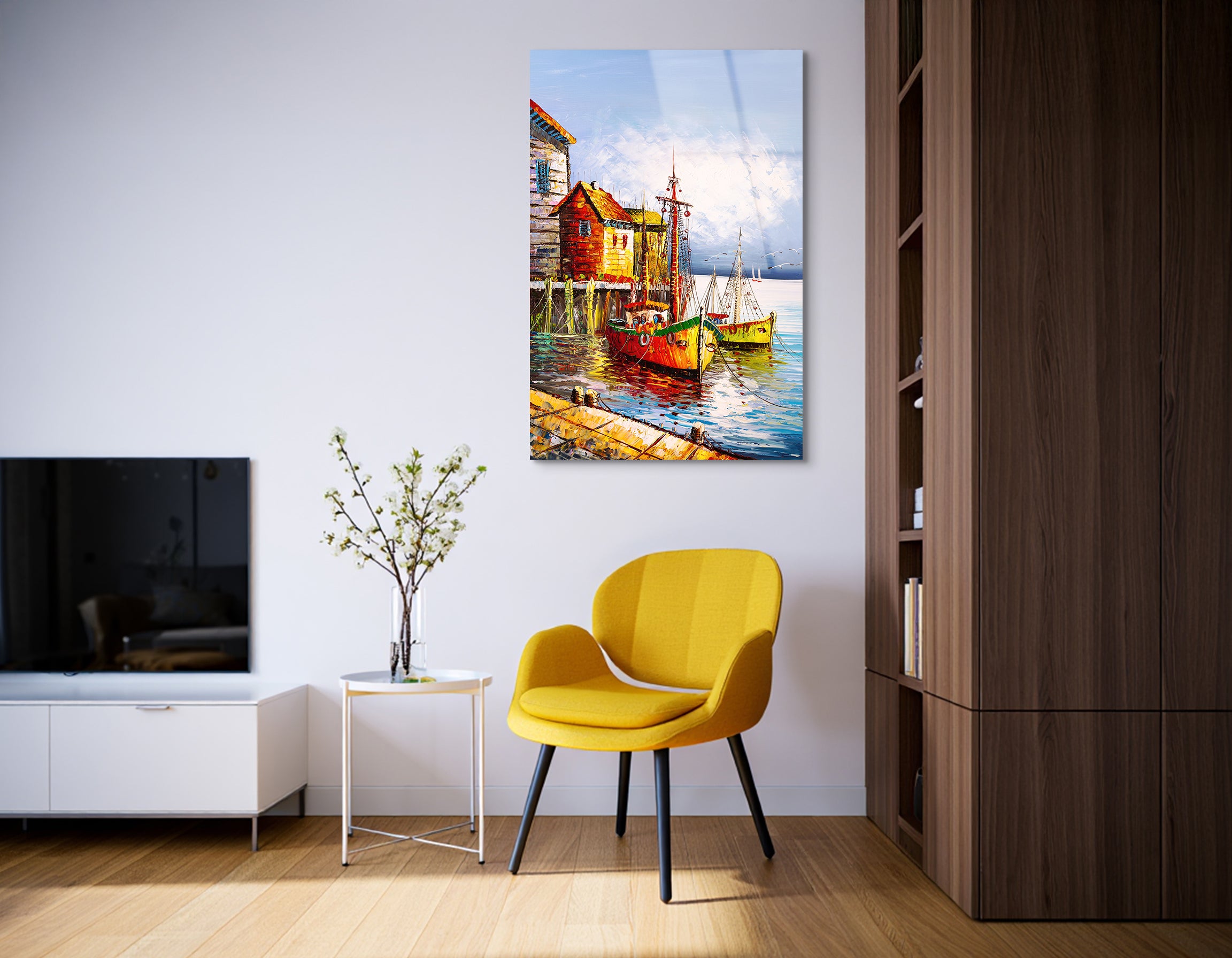 Oil Painting Romantic Venice Canal Scene | Premium HD Metal Wall Art