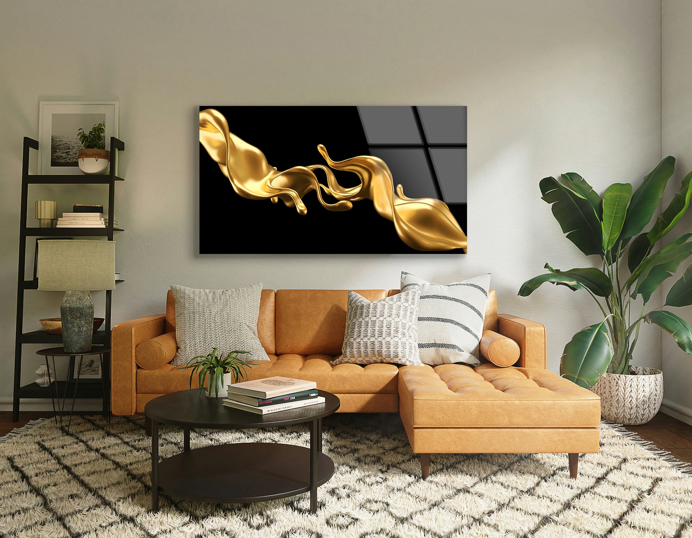 Luxury Liquid Gold Splash Drawing | Premium HD Metal Wall Art - DezignArt