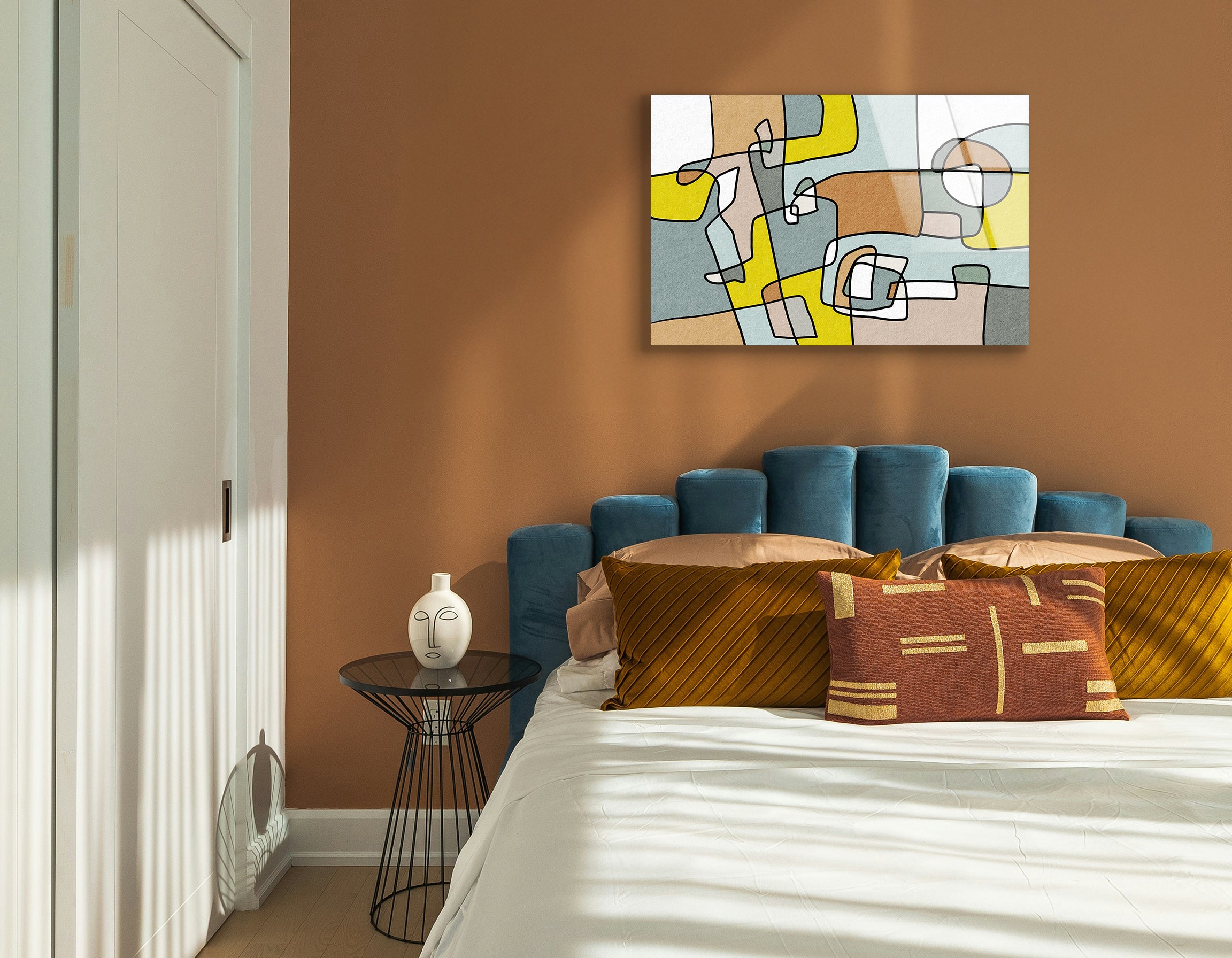 Abstract Impressionist Drawing | Premium HD Metal Wall Art - DezignArt