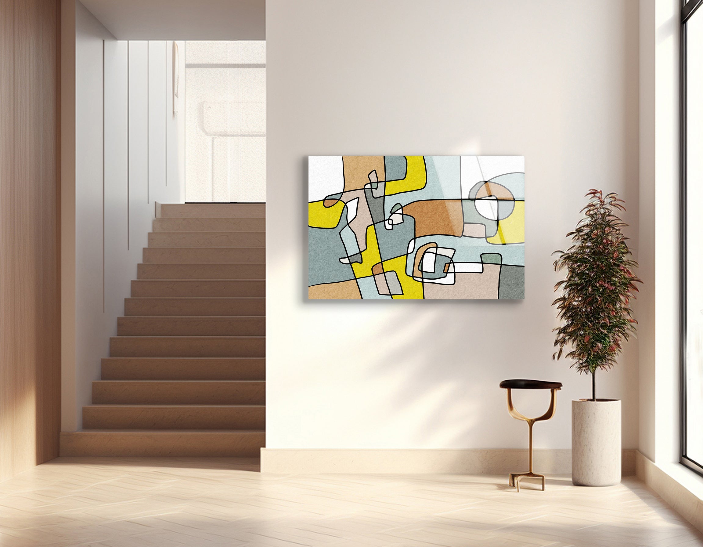 Abstract Impressionist Drawing | Premium HD Metal Wall Art - DezignArt