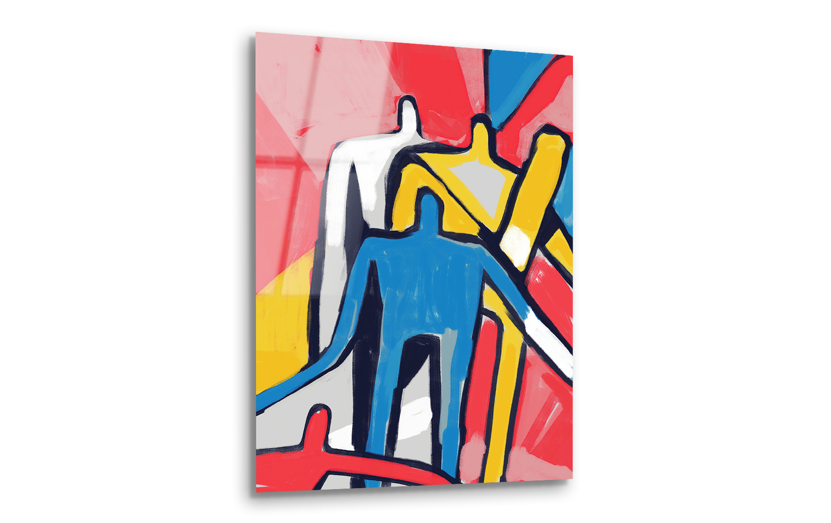 Grunge People Inspired by Mondrian & Kandinsky | Premium HD Metal Wall Art