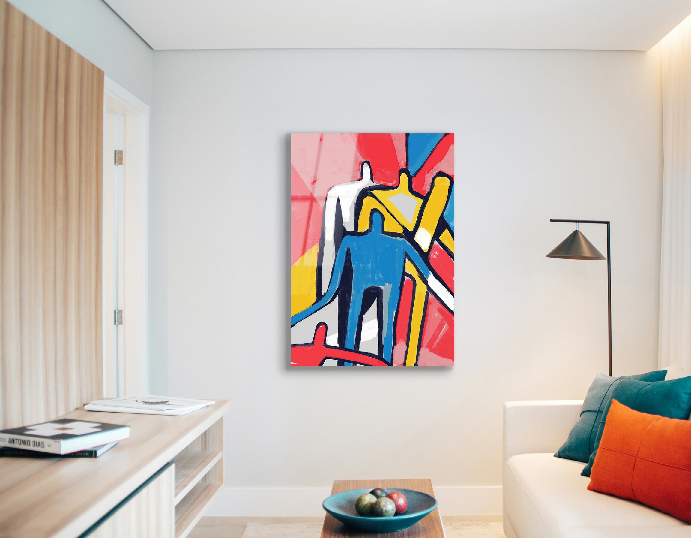 Grunge People Inspired by Mondrian & Kandinsky | Premium HD Metal Wall Art