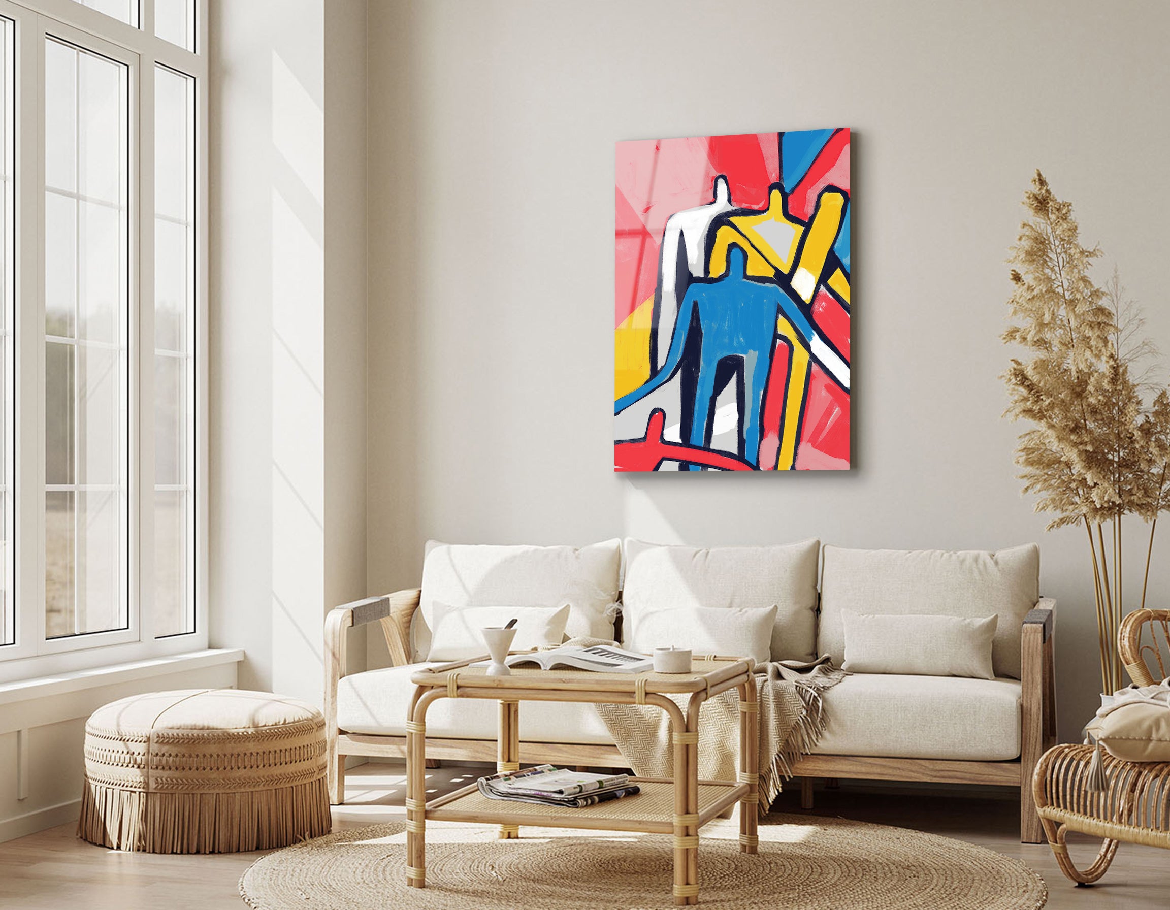 Grunge People Inspired by Mondrian & Kandinsky | Premium HD Metal Wall Art
