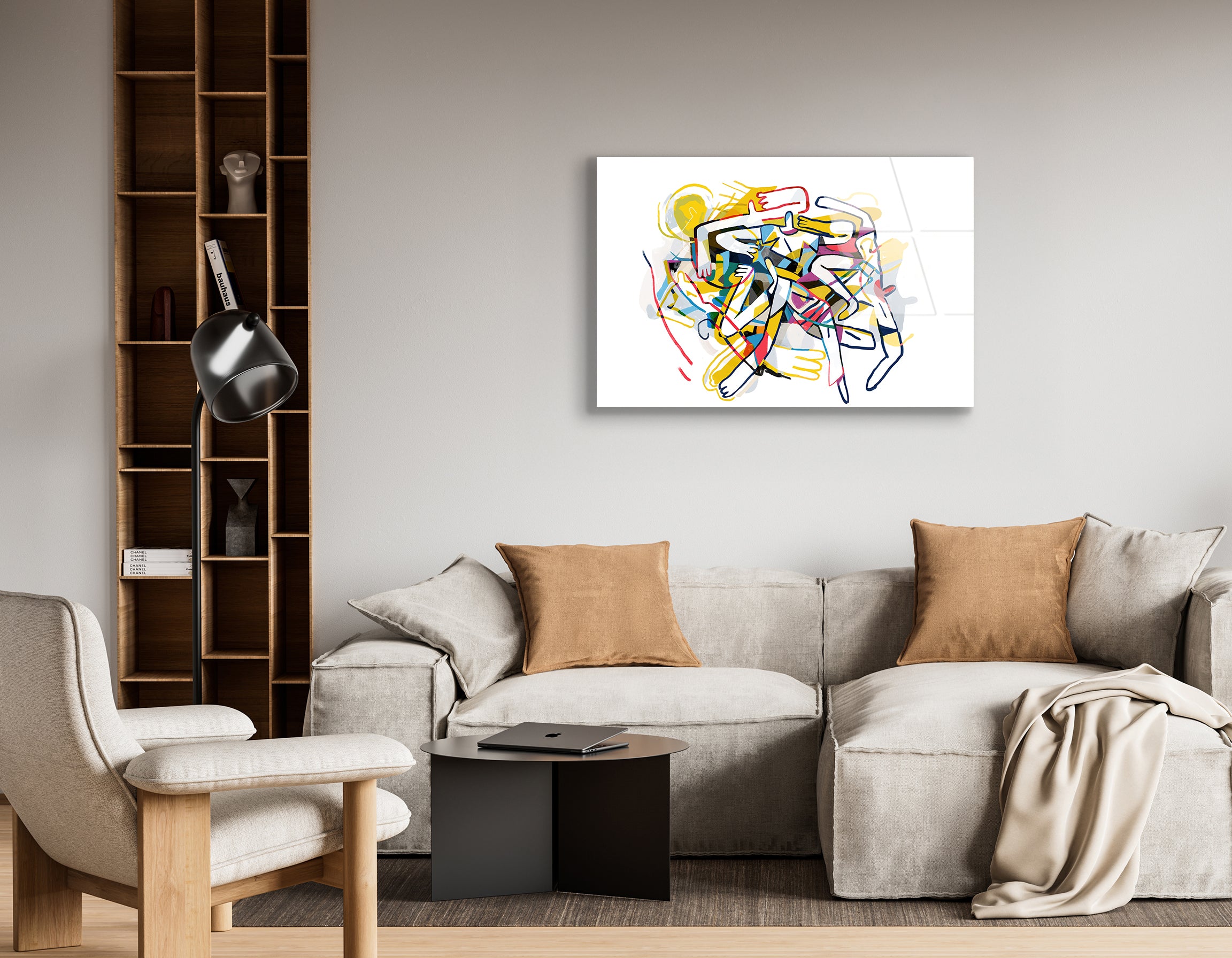 Abstract Cubism People Drawing | Premium HD Metal Wall Art - DezignArt