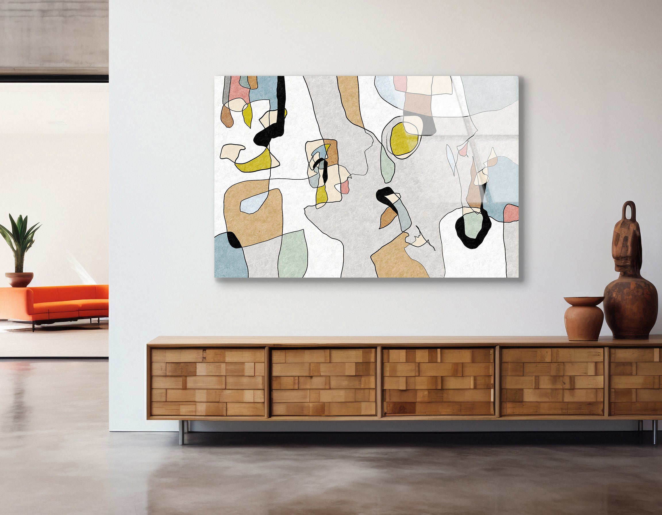 Modern Impressionist Abstract Drawing | Premium HD Metal Wall Art - DezignArt