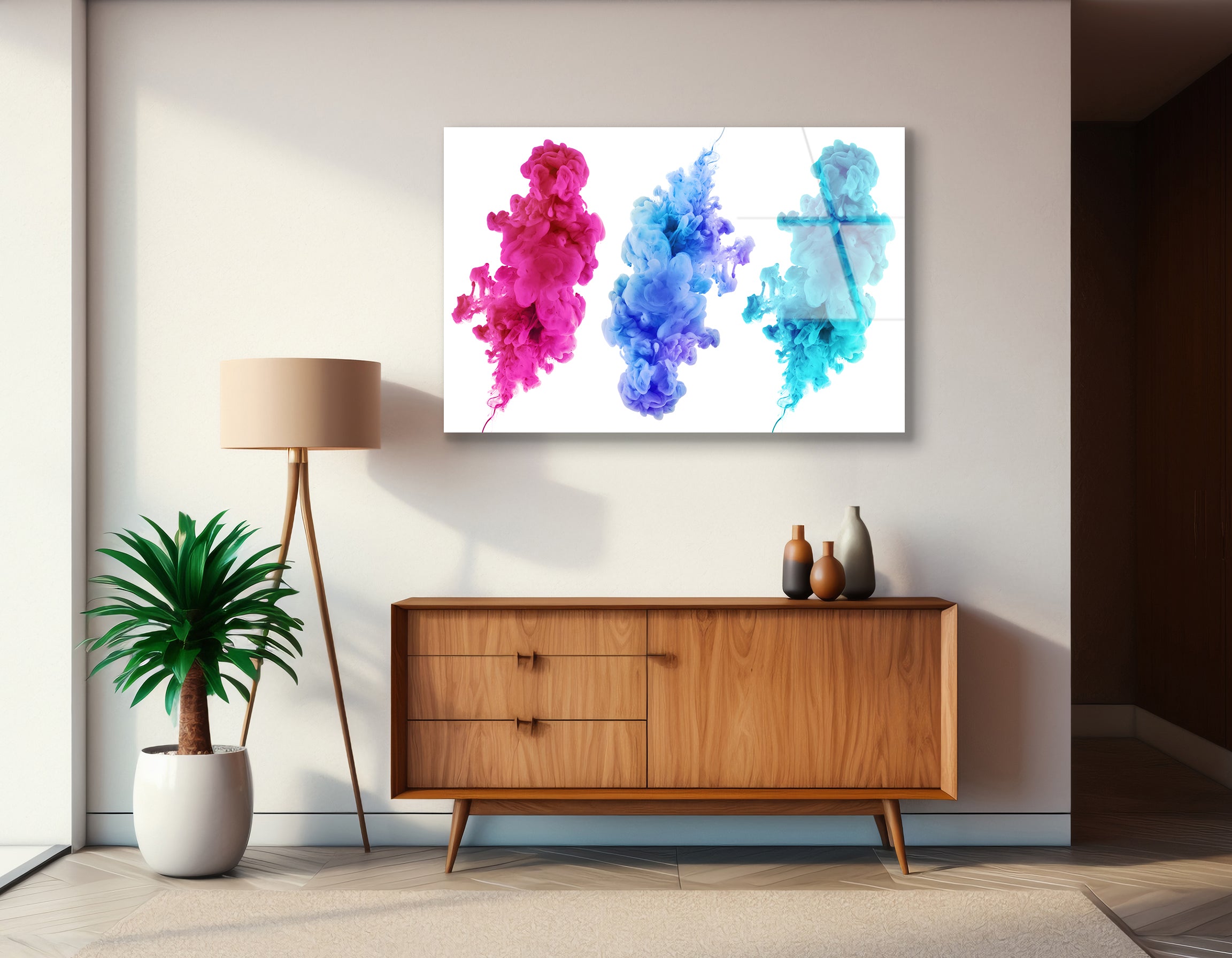 Abstract Ink & Acrylic Colors Drawing | Premium HD Metal Wall Art - DezignArt