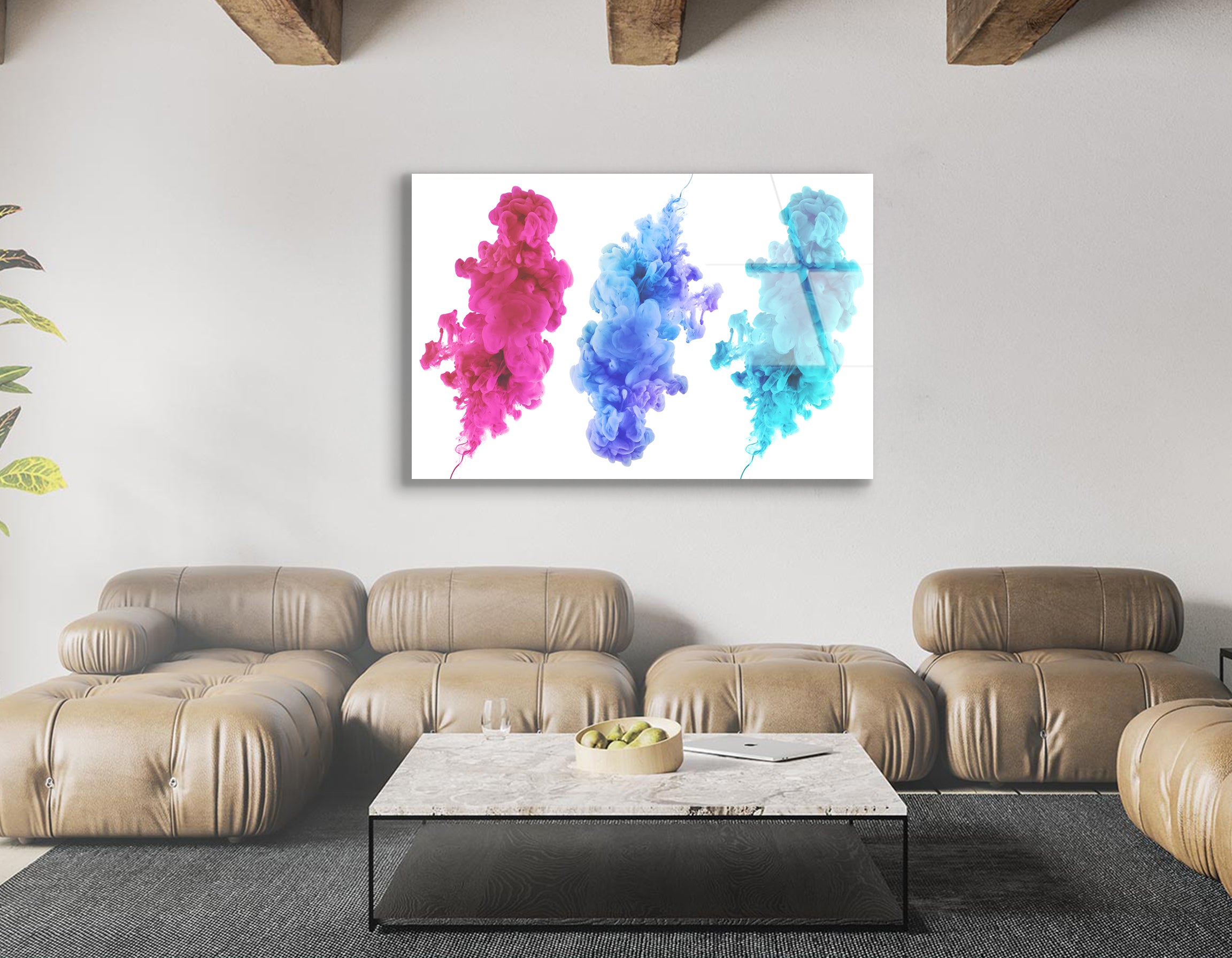 Abstract Ink & Acrylic Colors Drawing | Premium HD Metal Wall Art - DezignArt