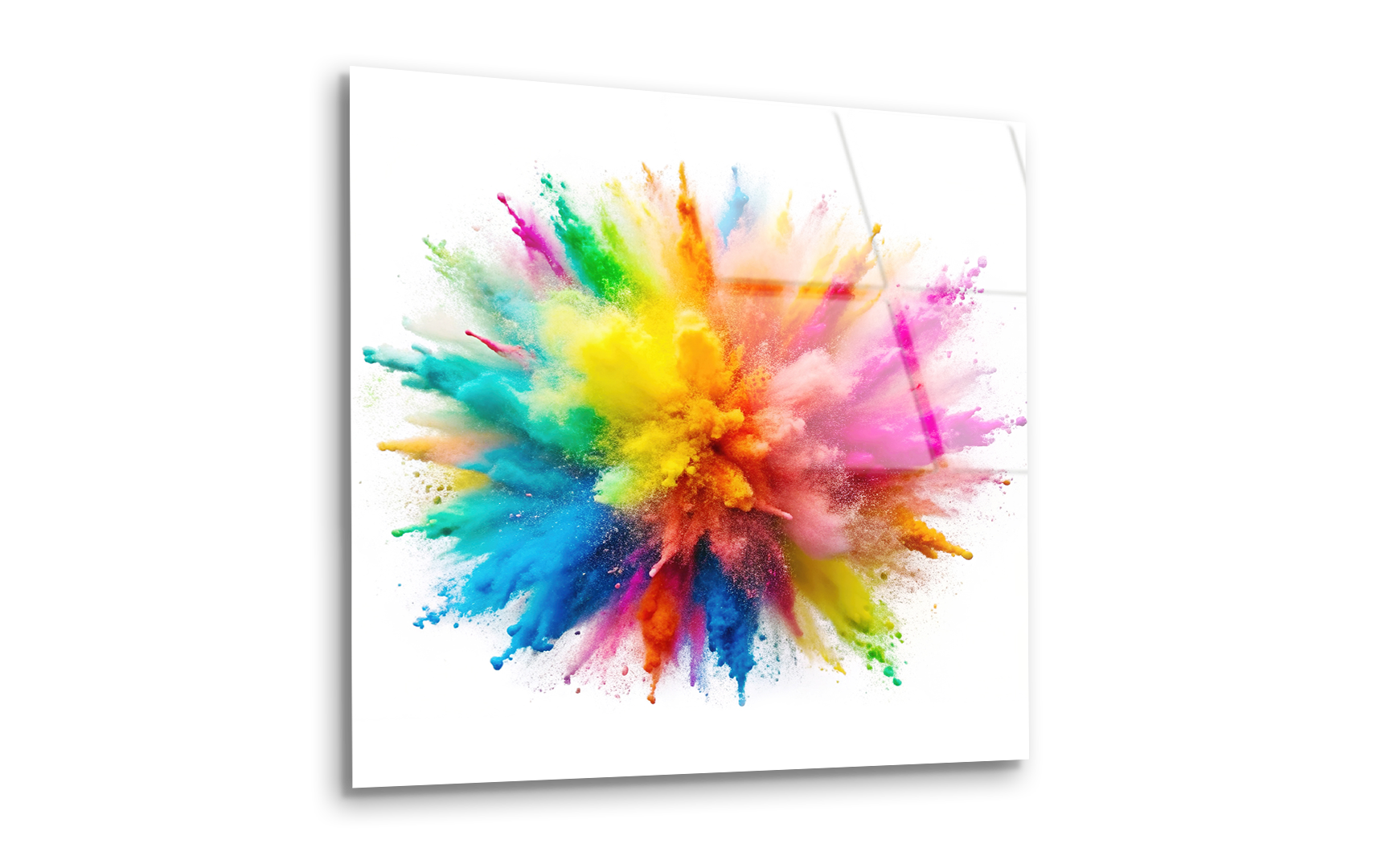 Explosion of Colored Powder | Premium HD Metal Wall Art