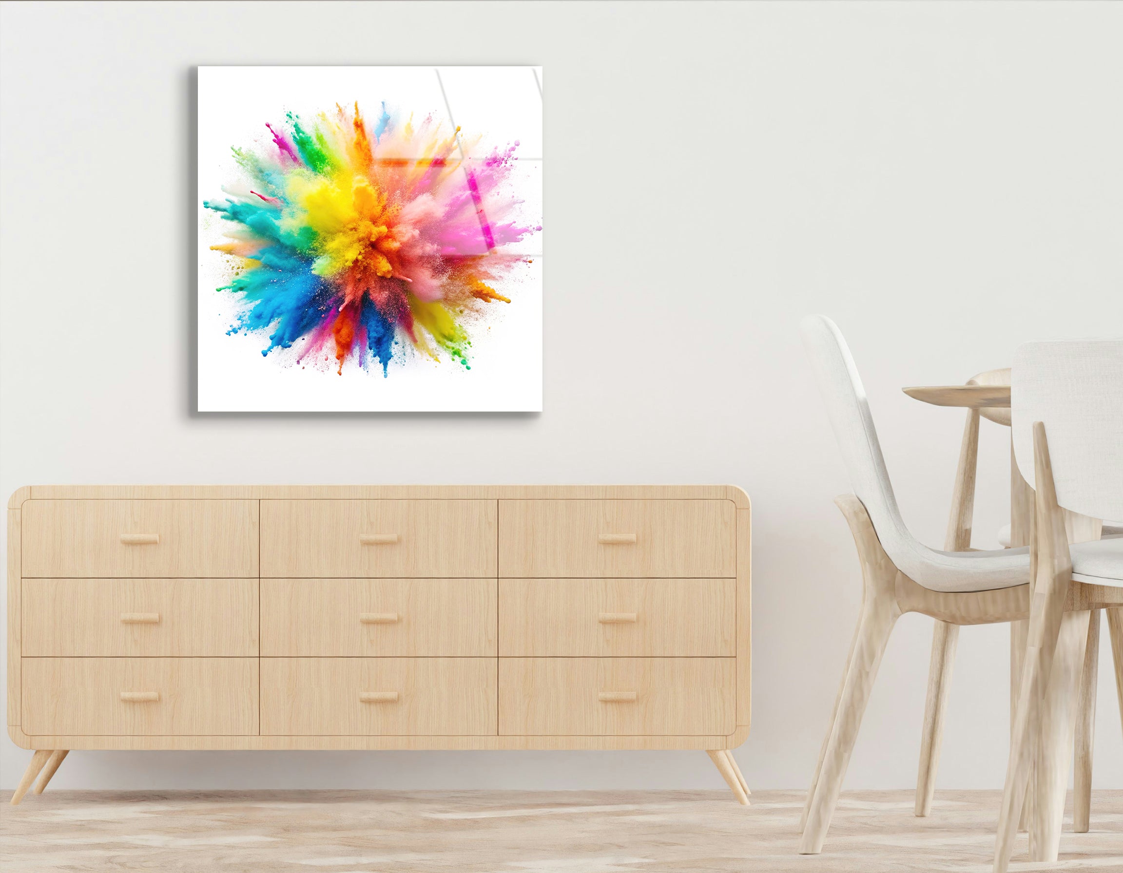 Explosion of Colored Powder | Premium HD Metal Wall Art