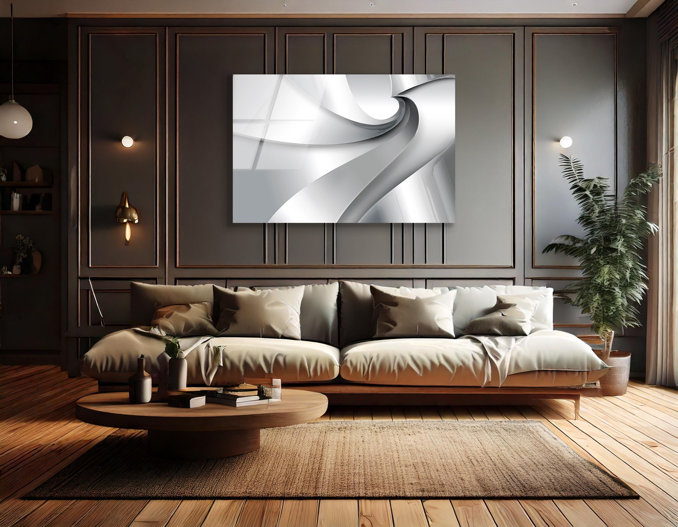 Industrial Abstract Metal Spiral Drawing | Premium HD Metal Wall Art - DezignArt