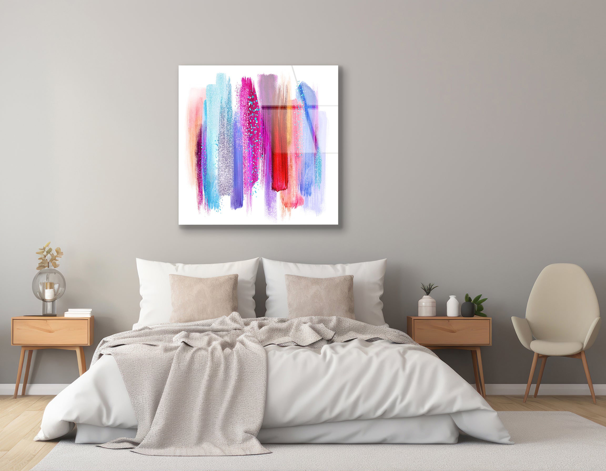 Abstract Artistic Brush Strokes with Colorful Palette | Premium HD Metal Wall Art