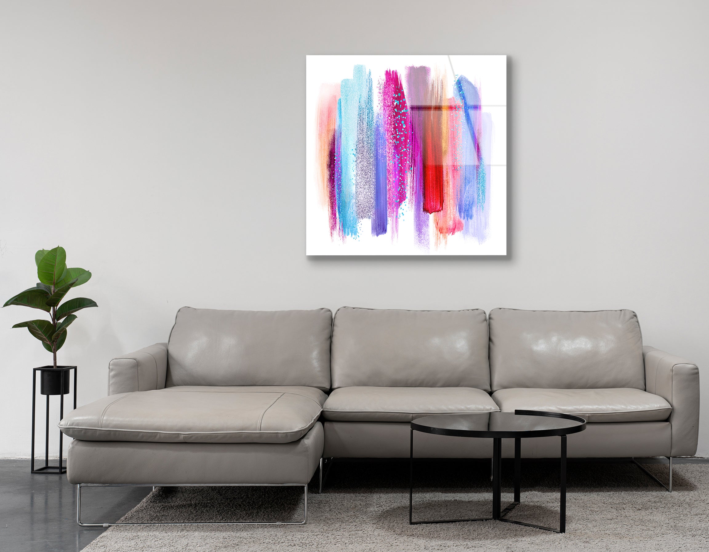 Abstract Artistic Brush Strokes with Colorful Palette | Premium HD Metal Wall Art