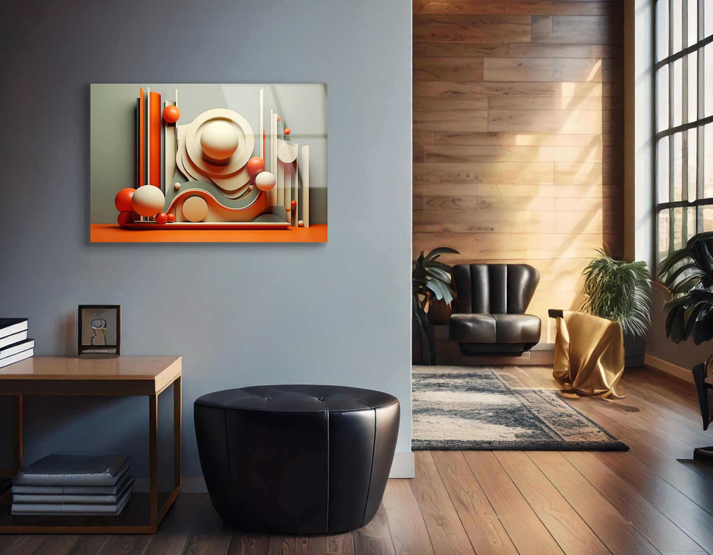 3D Minimalist Abstract Art Drawing | Premium HD Metal Wall Art - DezignArt