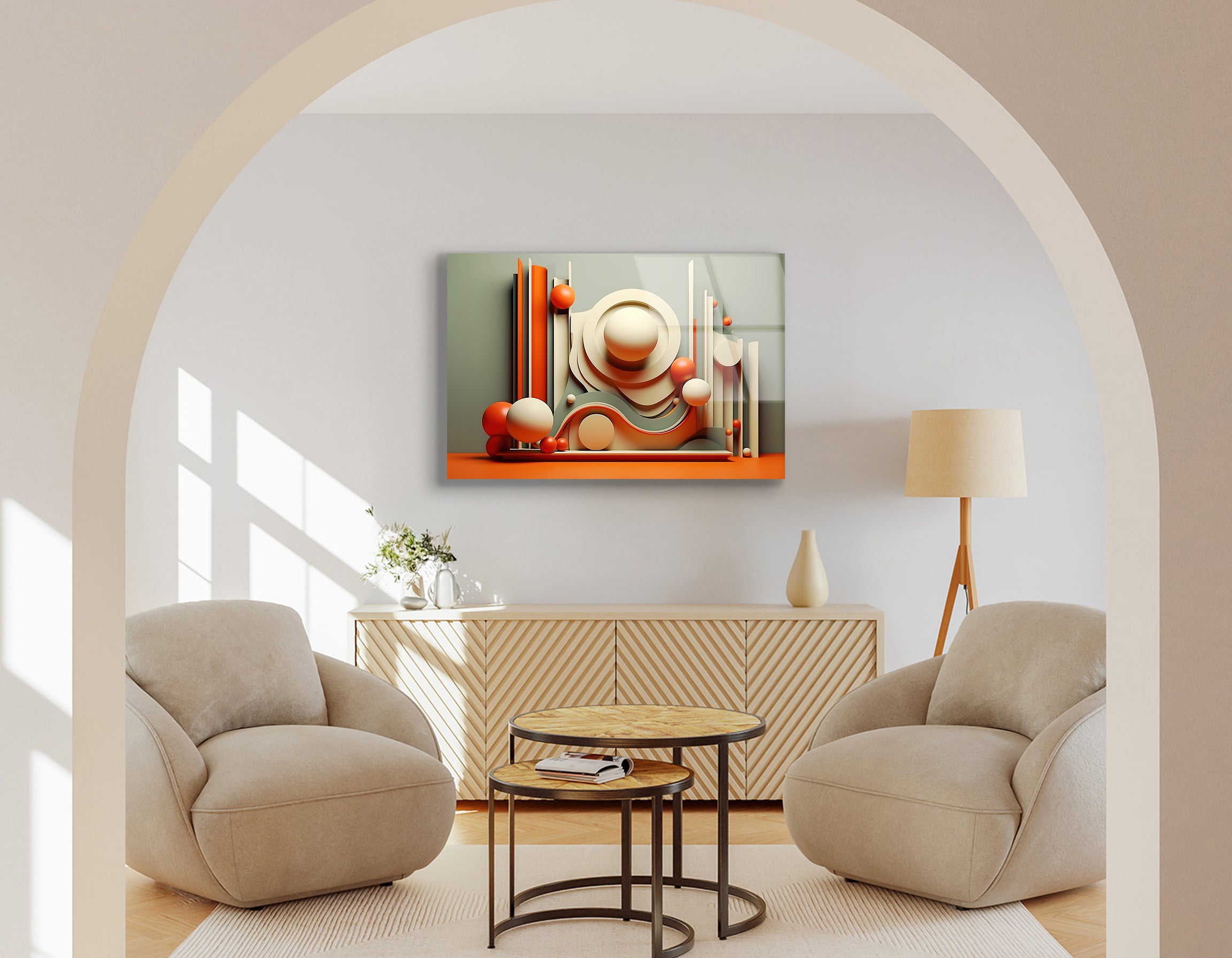 3D Minimalist Abstract Art Drawing | Premium HD Metal Wall Art - DezignArt