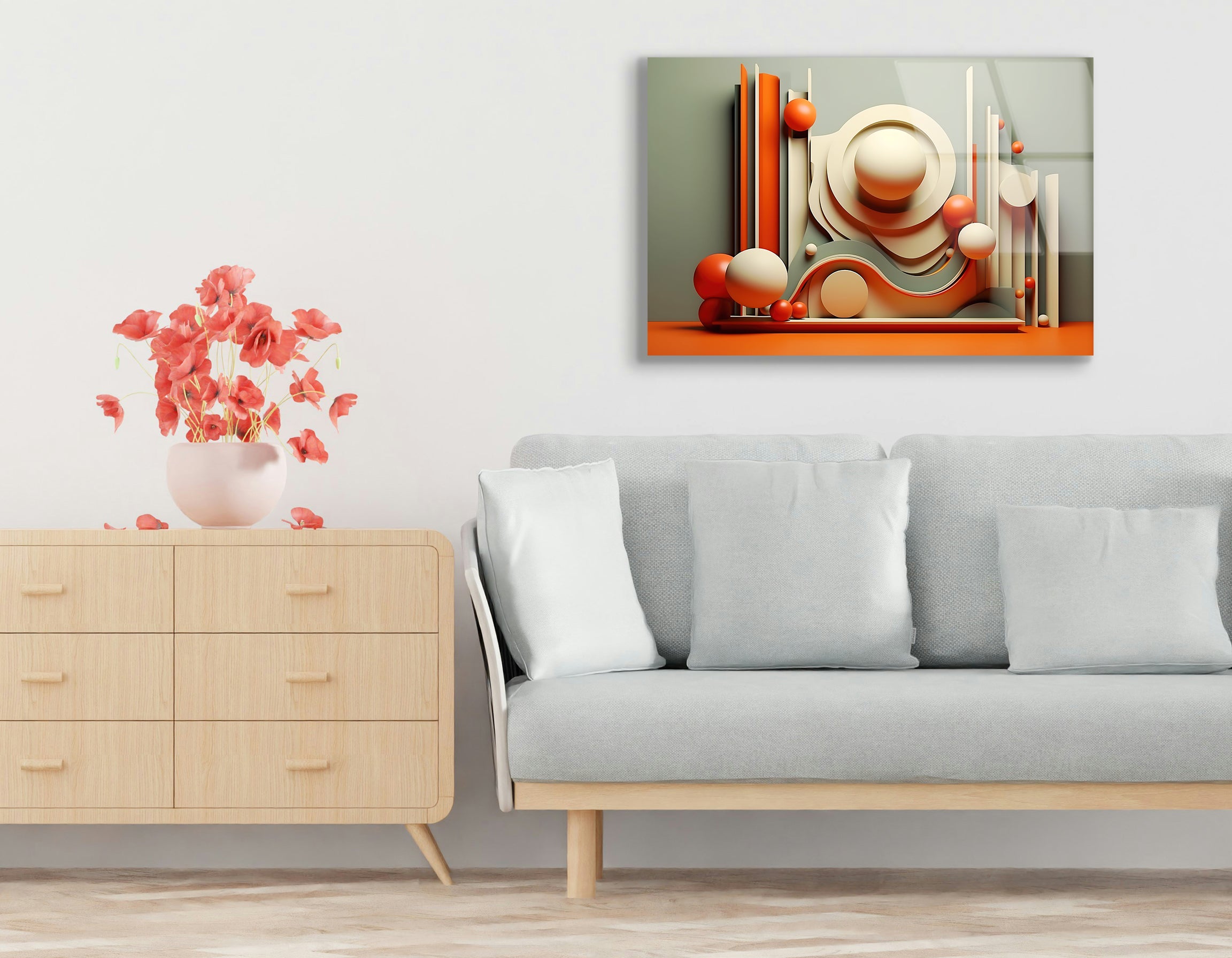 3D Minimalist Abstract Art Drawing | Premium HD Metal Wall Art - DezignArt