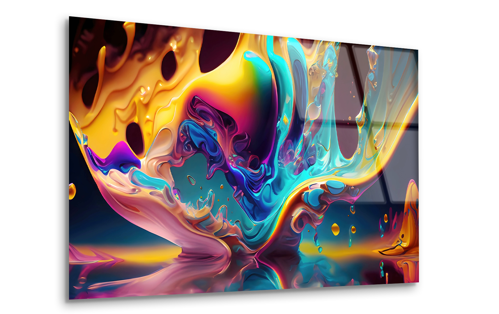 Vibrant Fluorescent Swirl Art | Premium HD Metal Wall Art - DezignArt