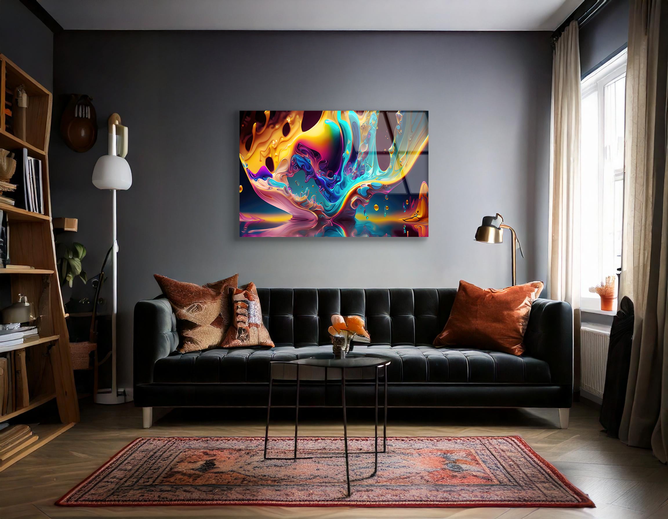 Vibrant Fluorescent Swirl Art | Premium HD Metal Wall Art - DezignArt
