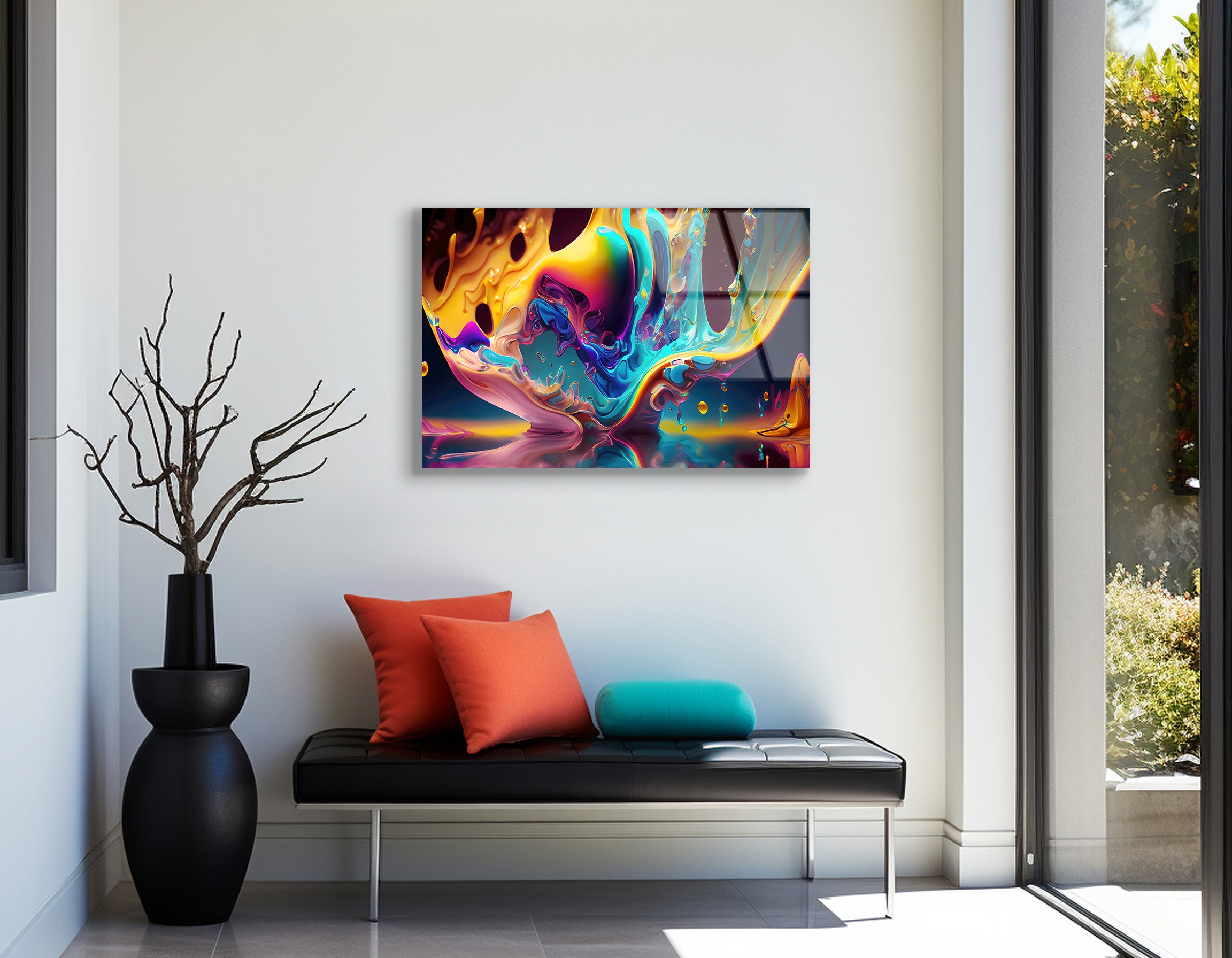 Vibrant Fluorescent Swirl Art | Premium HD Metal Wall Art - DezignArt