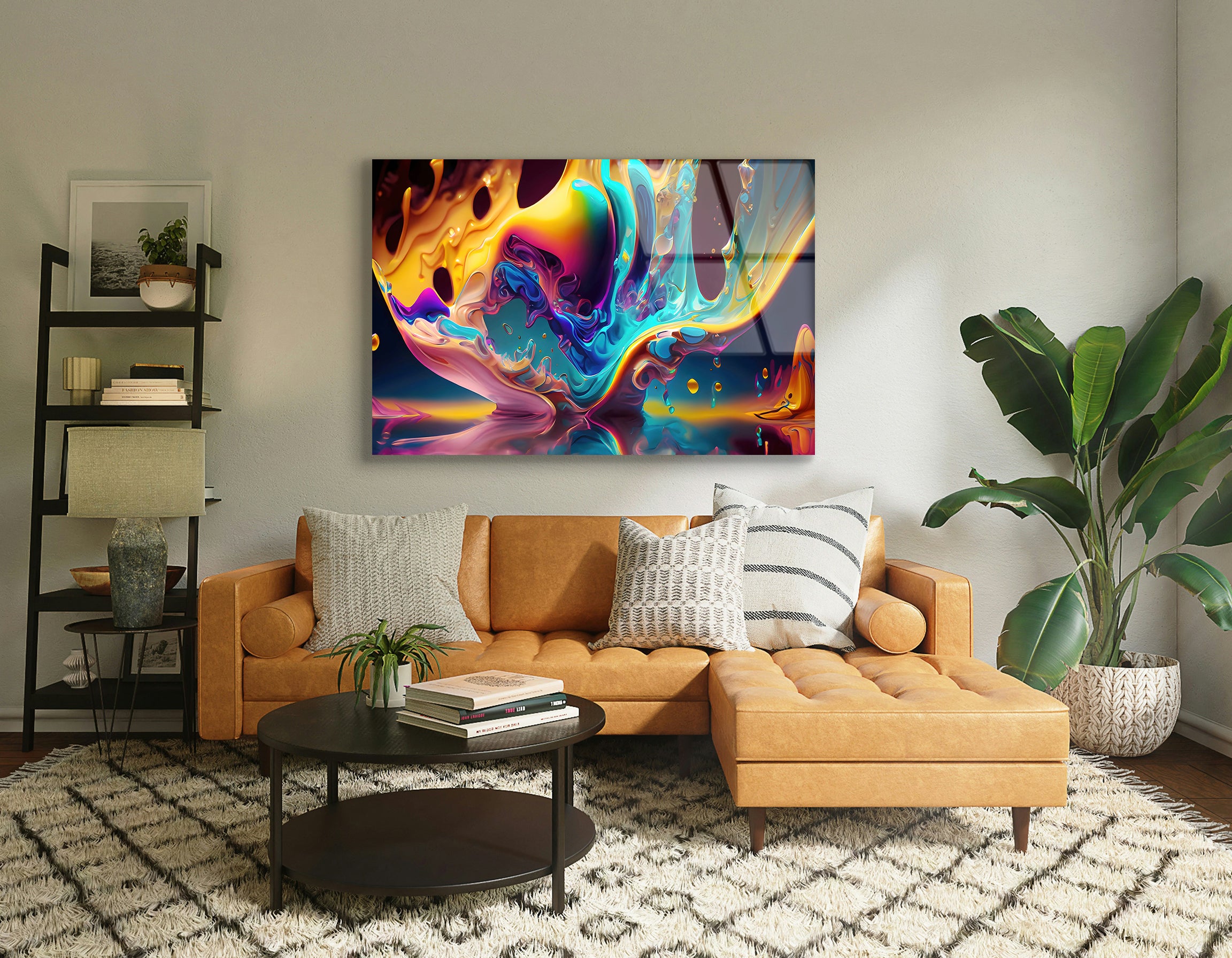 Vibrant Fluorescent Swirl Art | Premium HD Metal Wall Art - DezignArt
