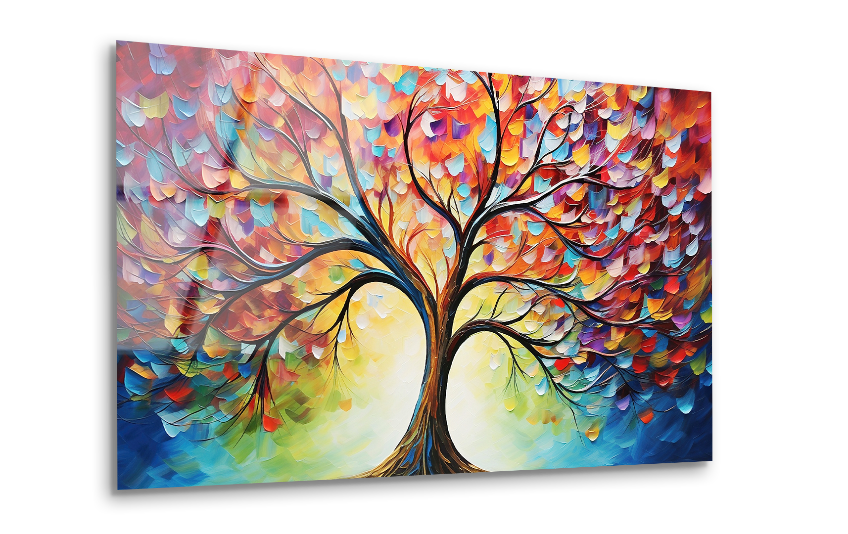 Vintage Abstract Forest Oil Painting | Premium HD Metal Wall Art - DezignArt