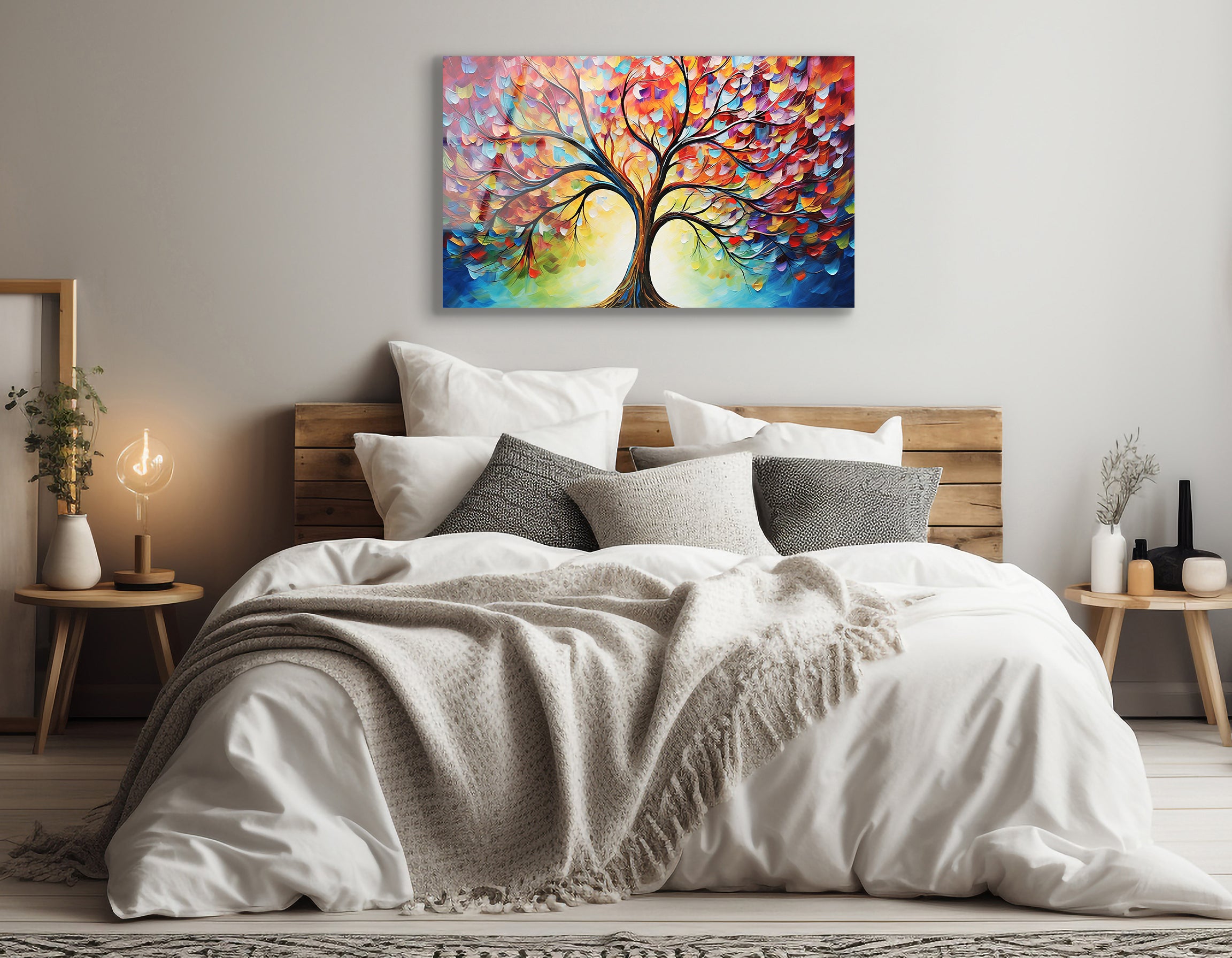 Vintage Abstract Forest Oil Painting | Premium HD Metal Wall Art - DezignArt