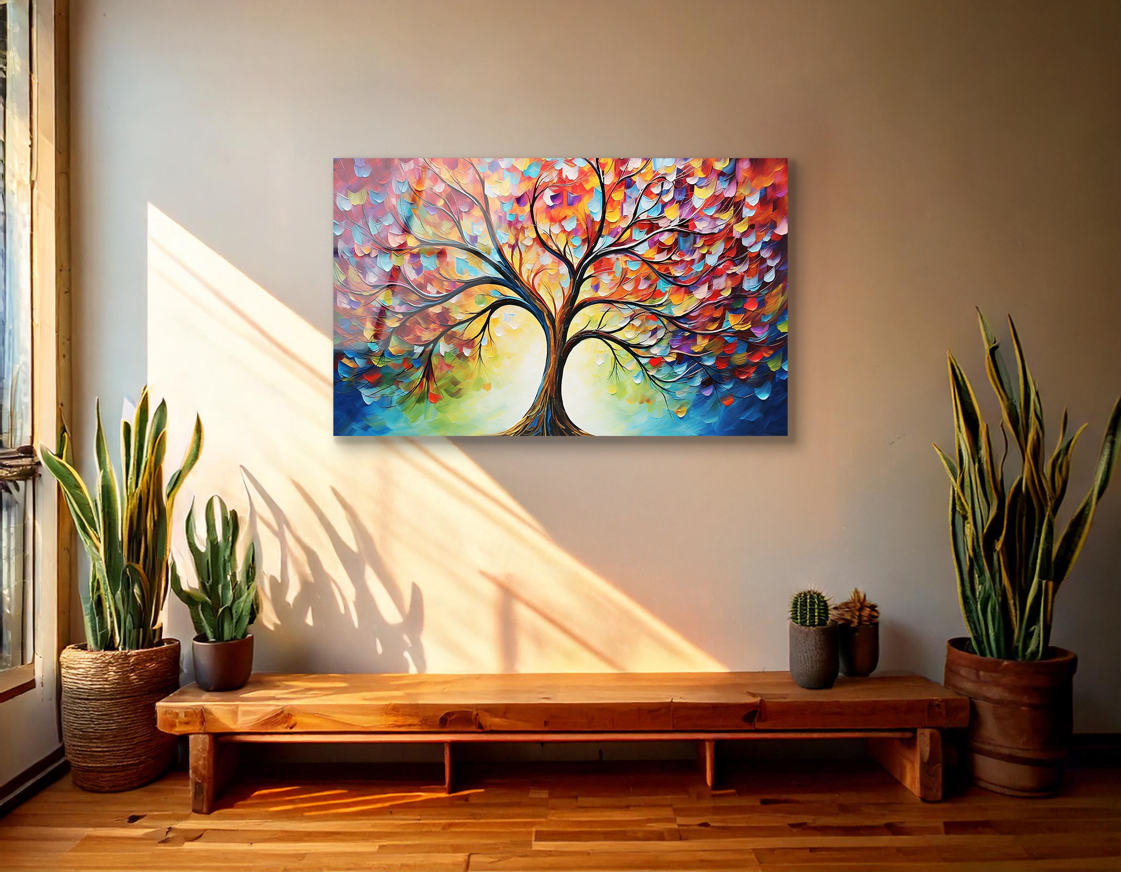 Vintage Abstract Forest Oil Painting | Premium HD Metal Wall Art - DezignArt