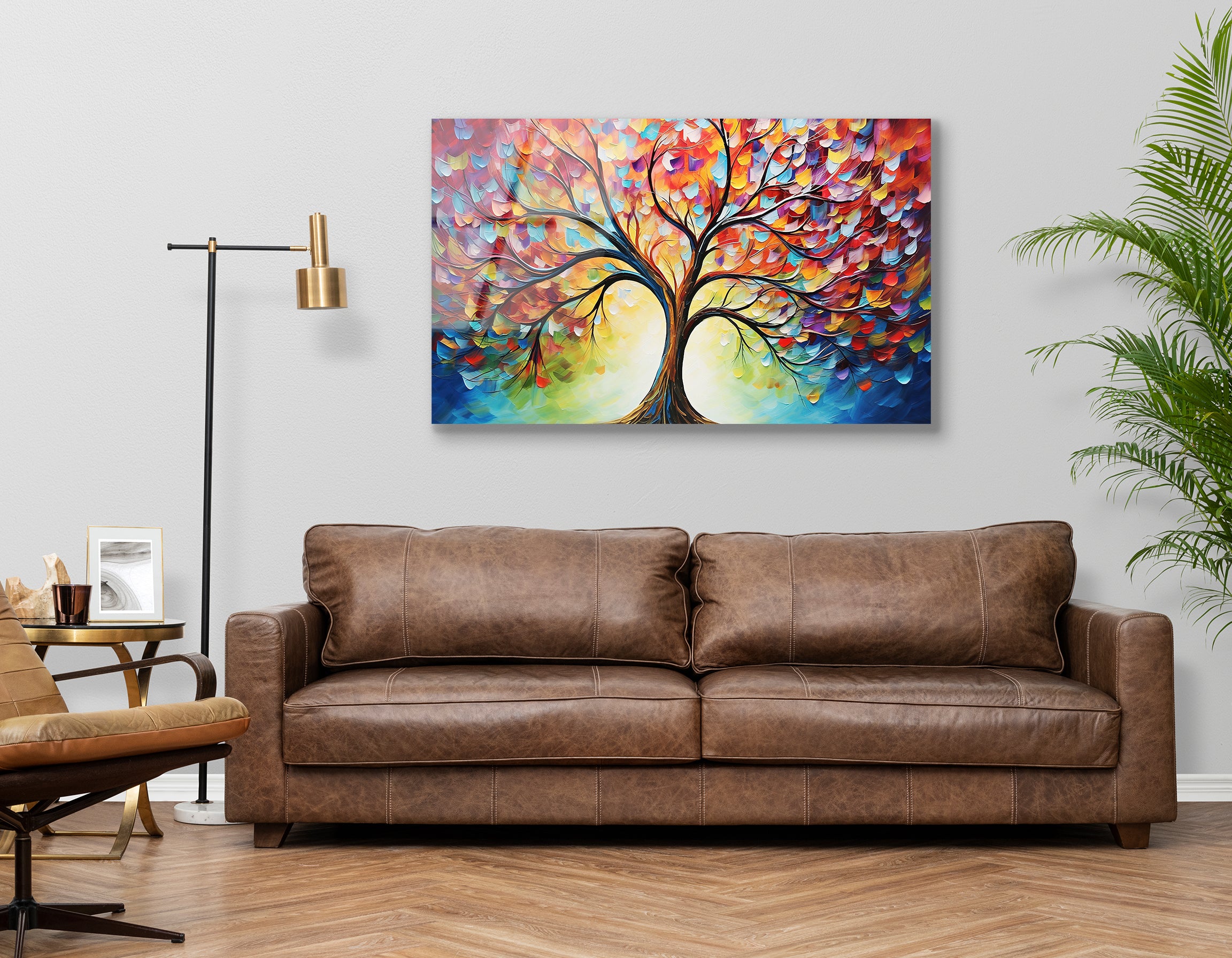 Vintage Abstract Forest Oil Painting | Premium HD Metal Wall Art - DezignArt