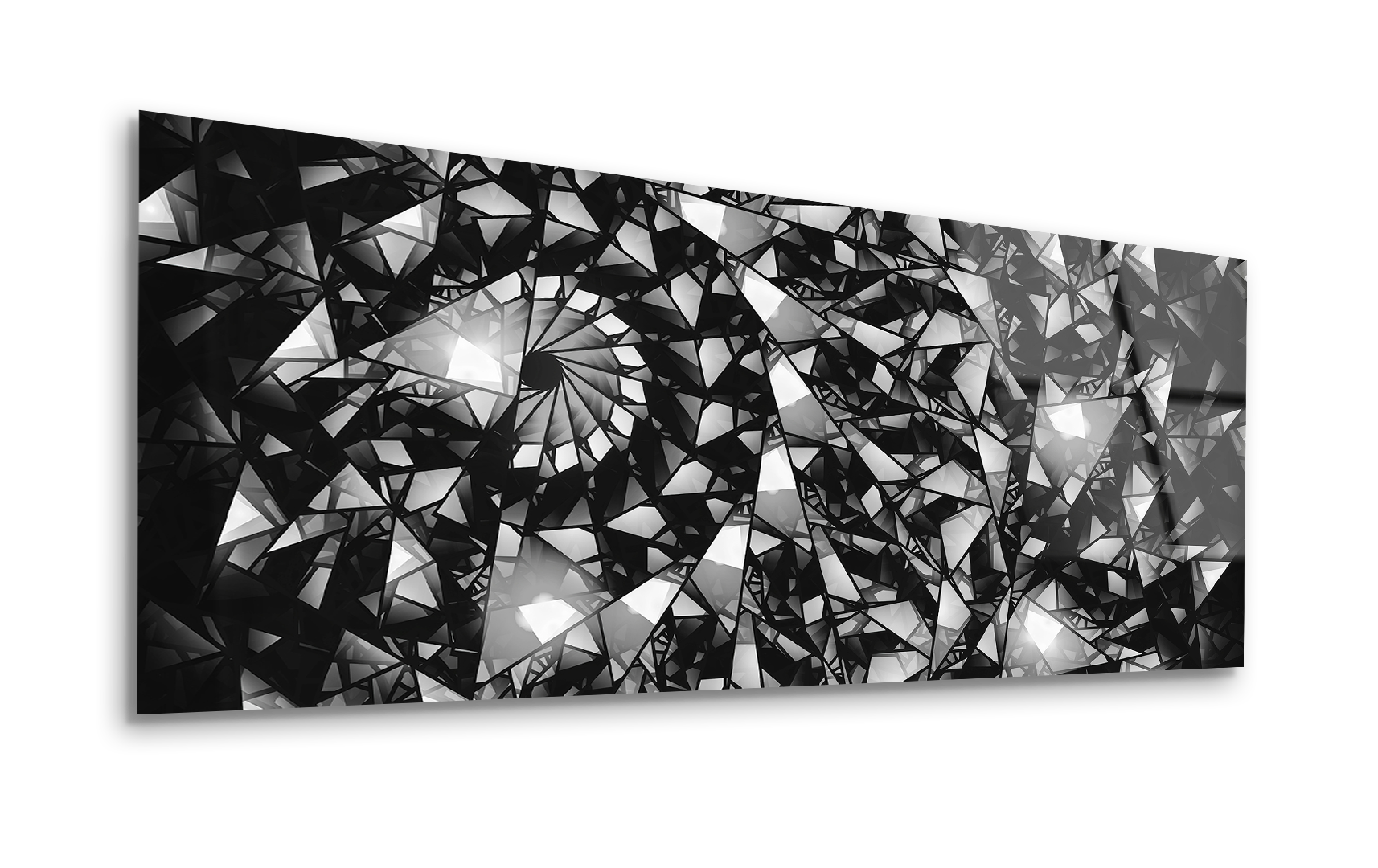 Stained-Glass Black and White Abstract | Premium HD Metal Wall Art