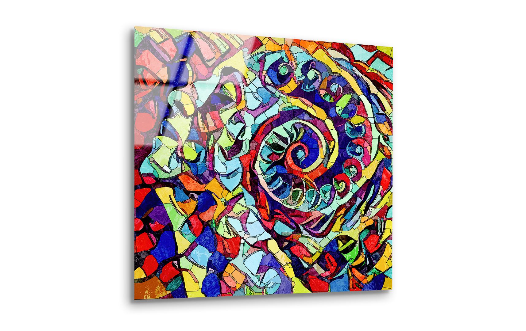 Being Human: Stained Glass Female Portrait | Premium HD Metal Wall Art