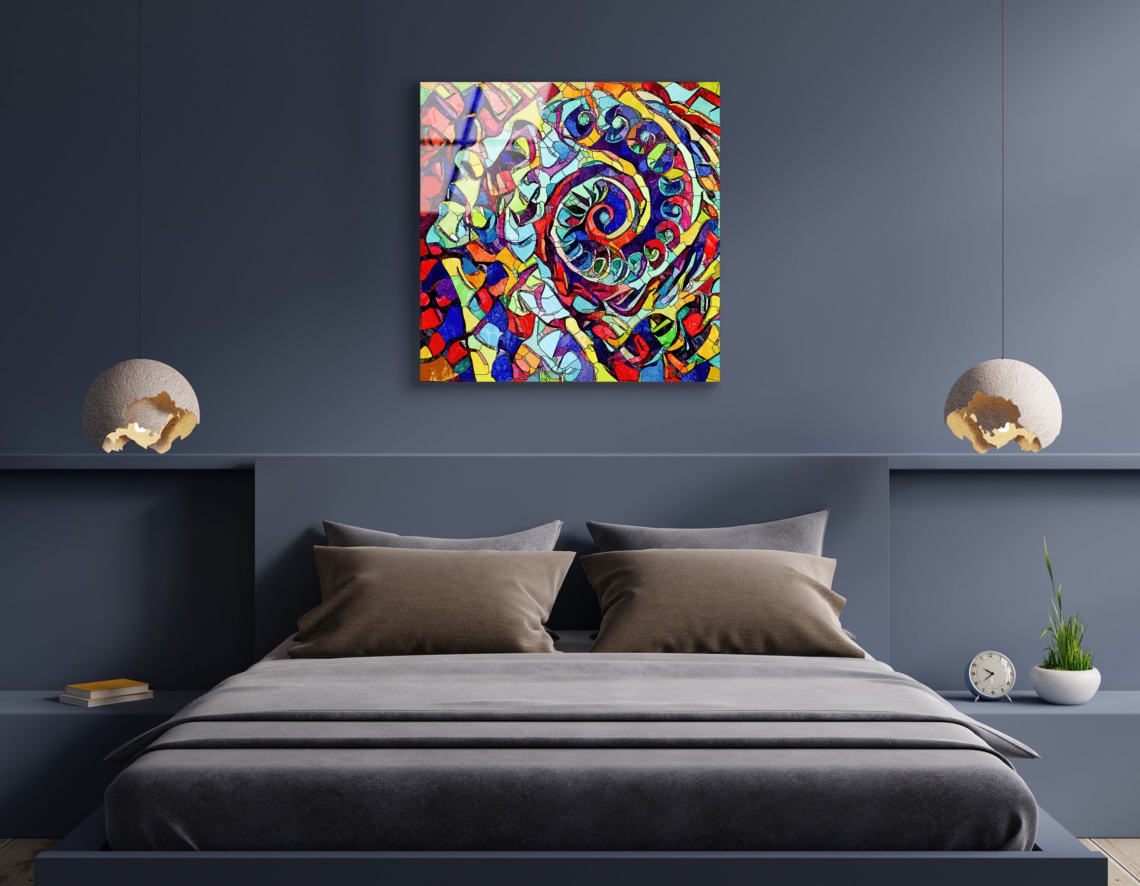 Being Human: Stained Glass Female Portrait | Premium HD Metal Wall Art