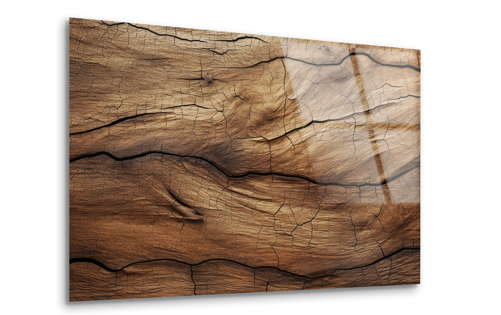 Rustic Cracked Wood | Premium HD Metal Wall Art - DezignArt