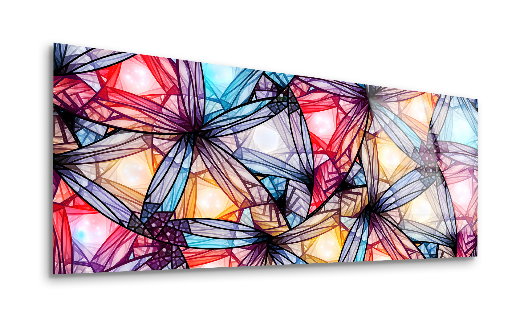 Colorful Glowing Stained Glass | Premium HD Metal Wall Art