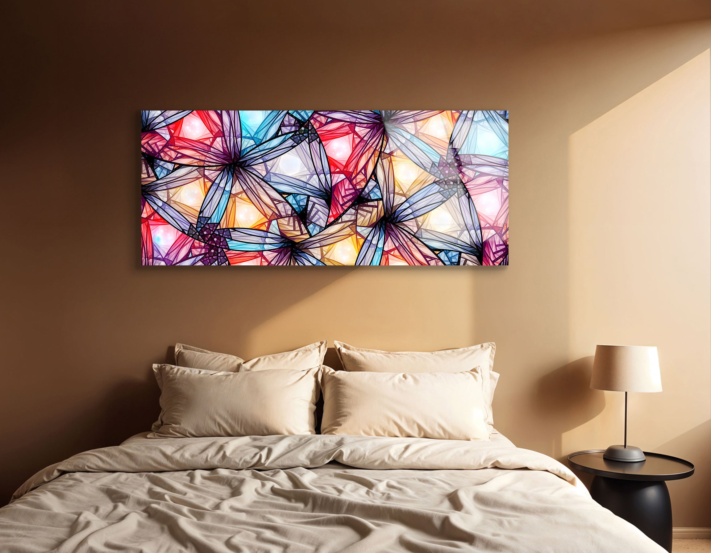 Colorful Glowing Stained Glass | Premium HD Metal Wall Art