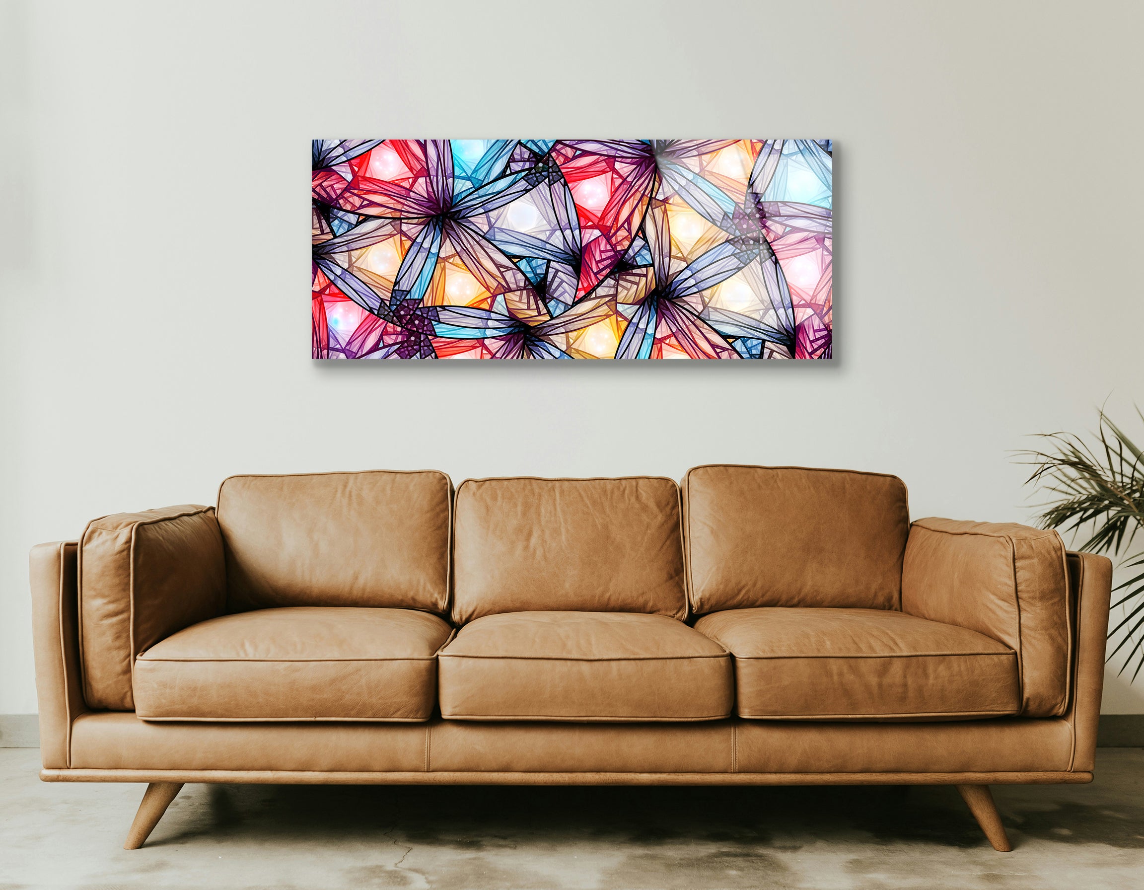 Colorful Glowing Stained Glass | Premium HD Metal Wall Art