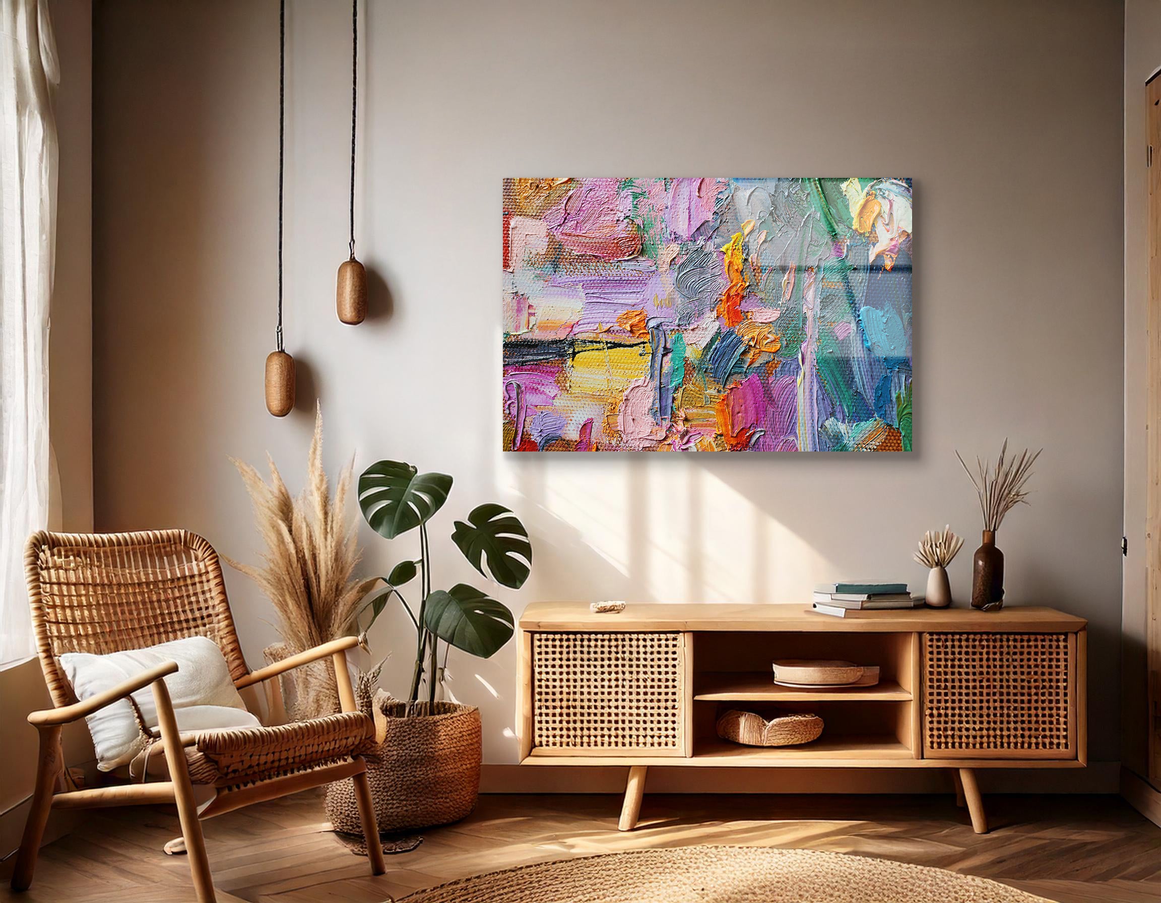 Colorful Oil Painting | Premium HD Metal Wall Art - DezignArt