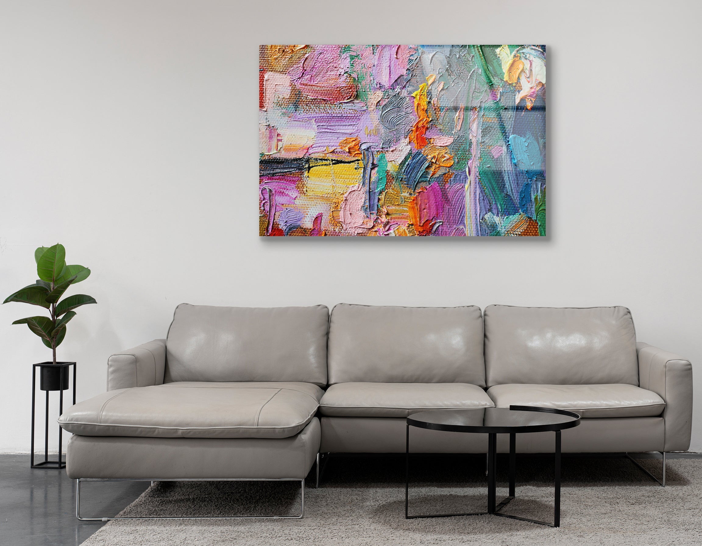 Colorful Oil Painting | Premium HD Metal Wall Art - DezignArt