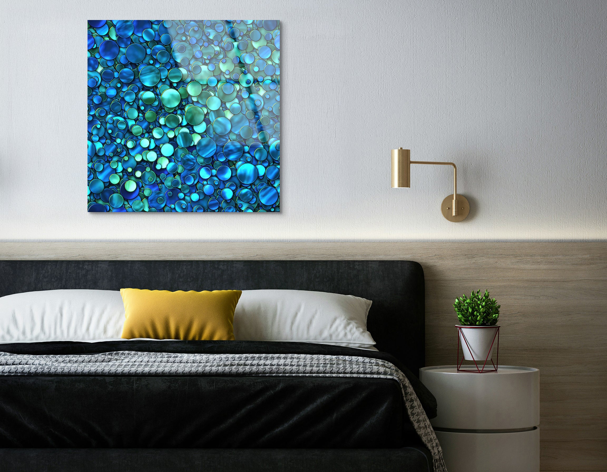 Blue Carved Dots Texture | Premium HD Metal Wall Art