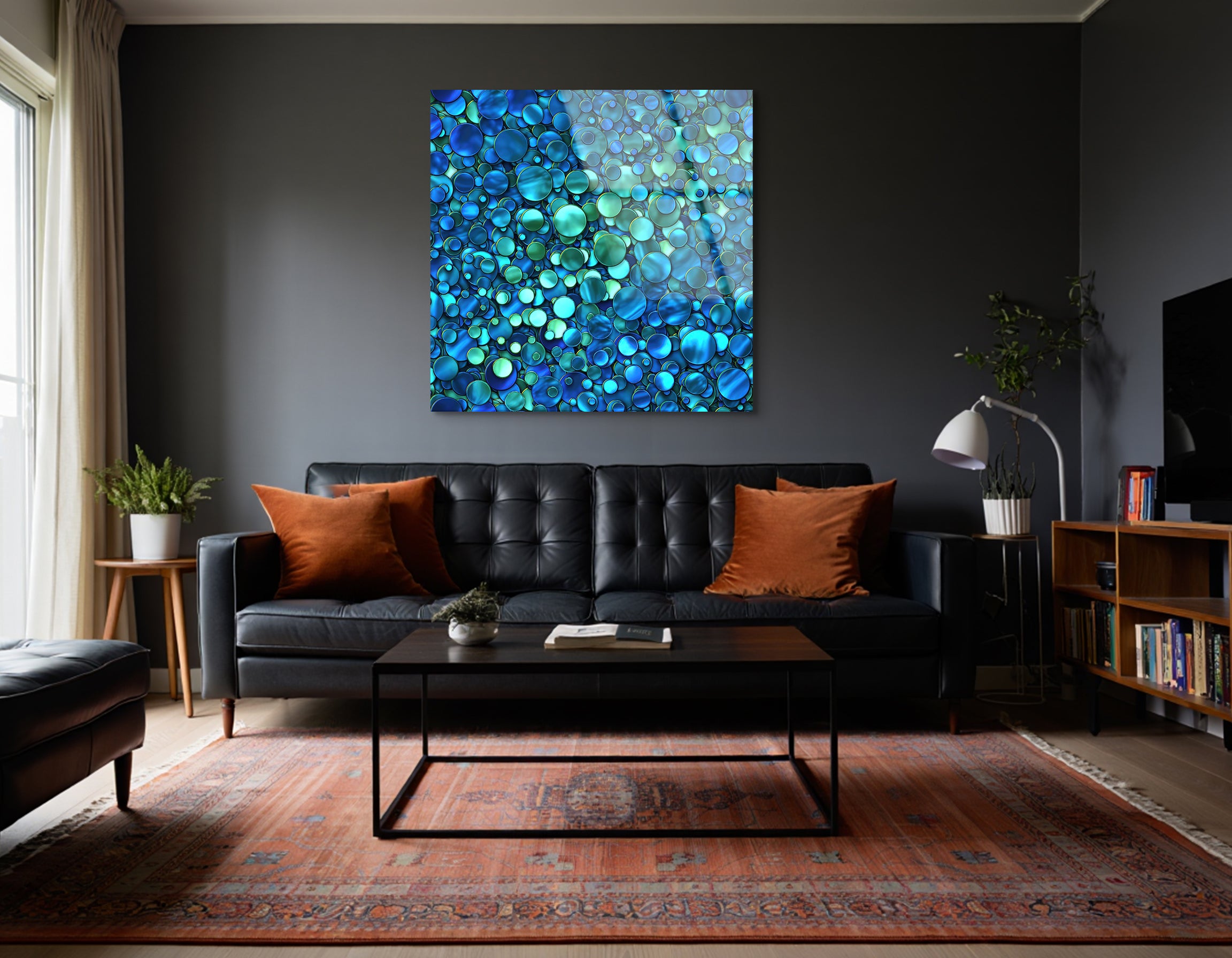 Blue Carved Dots Texture | Premium HD Metal Wall Art