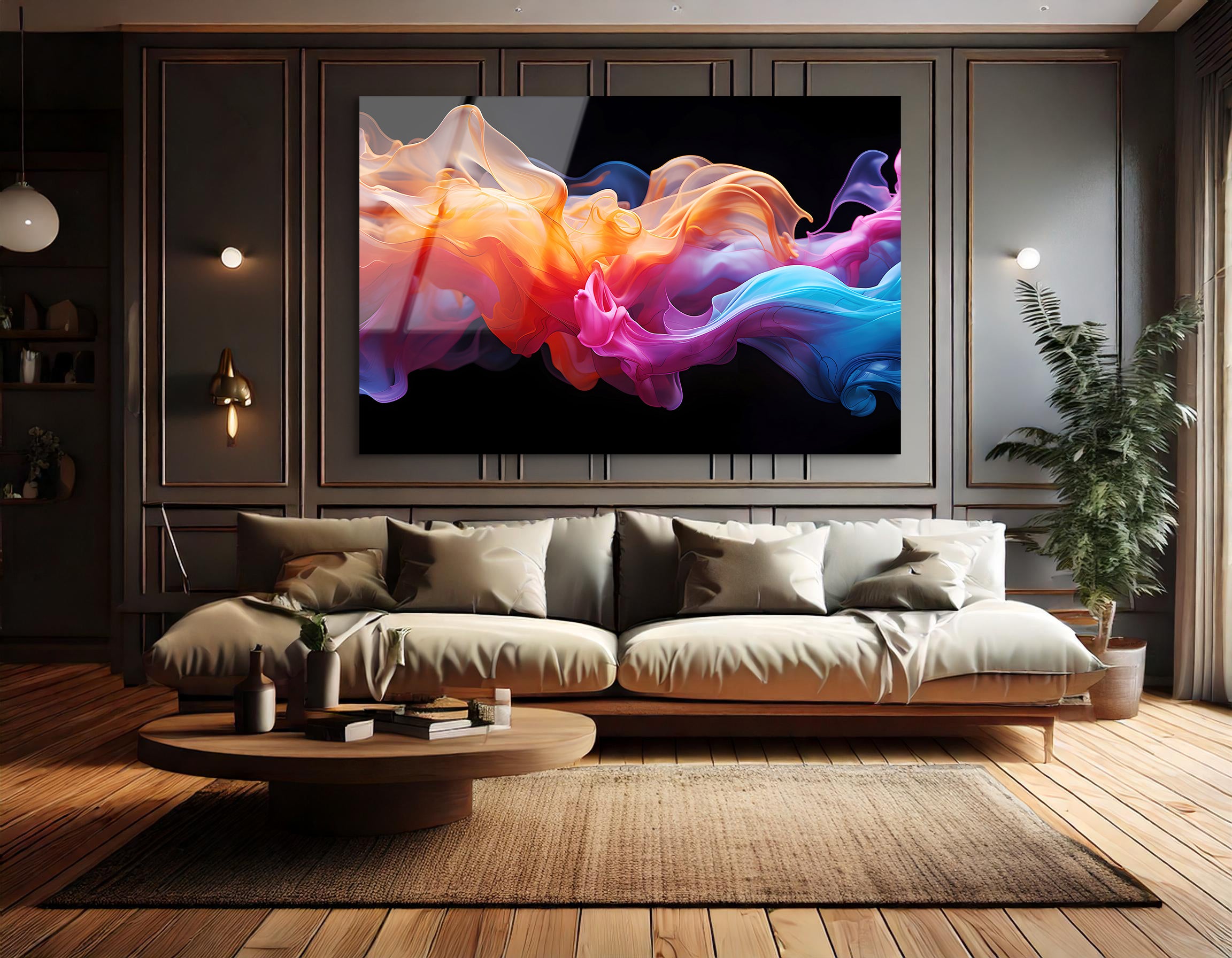 Flowing Colored Smoke Art | Premium HD Metal Wall Art