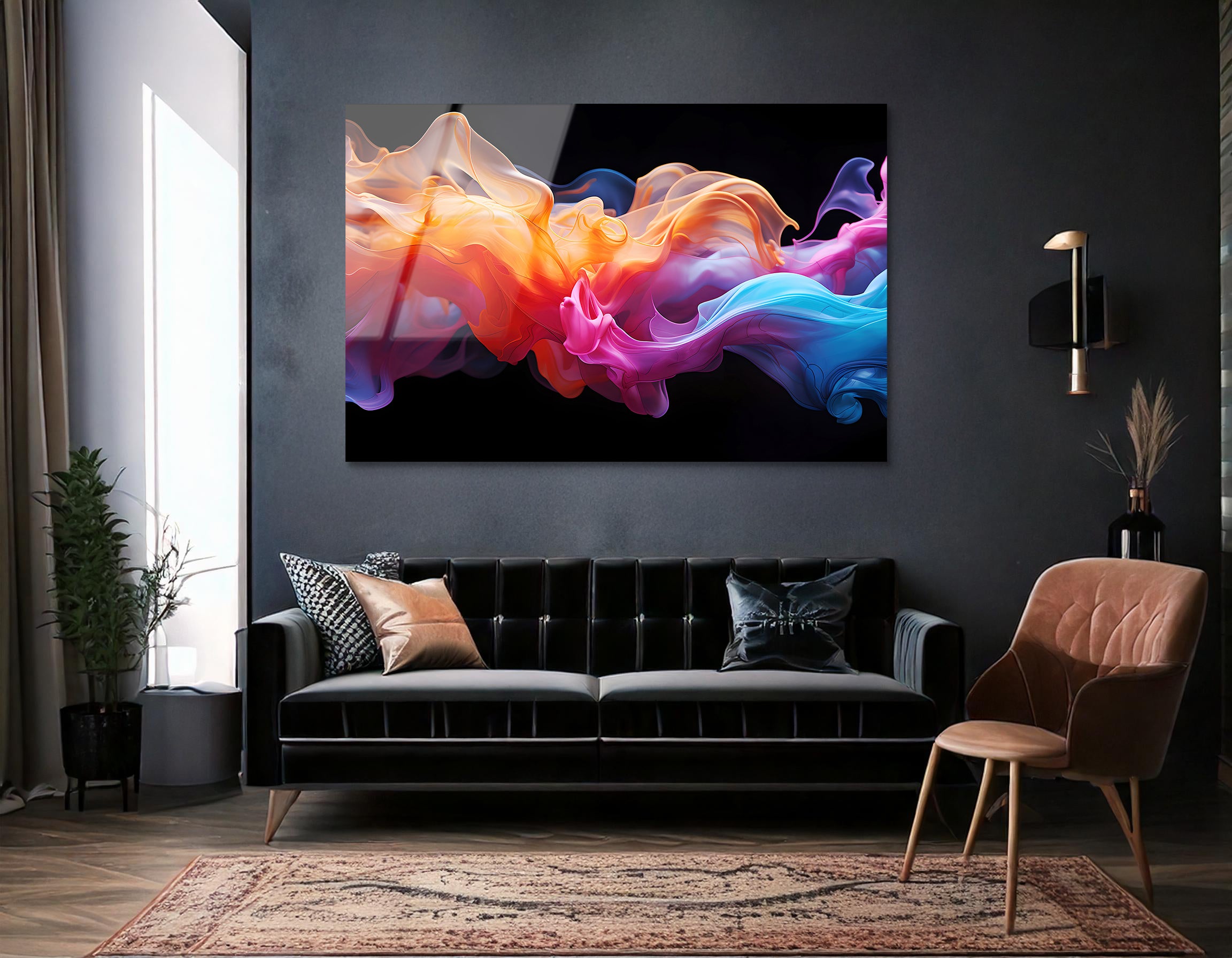 Flowing Colored Smoke Art | Premium HD Metal Wall Art