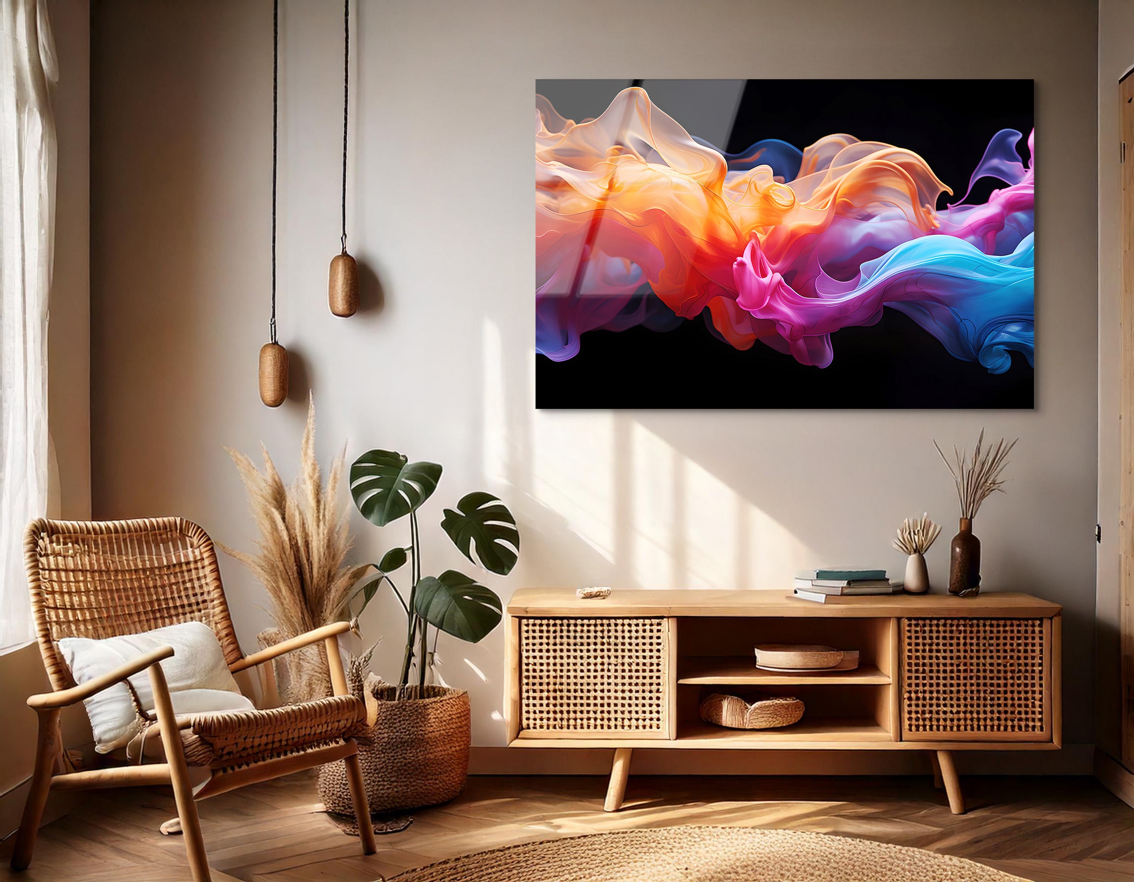 Flowing Colored Smoke Art | Premium HD Metal Wall Art