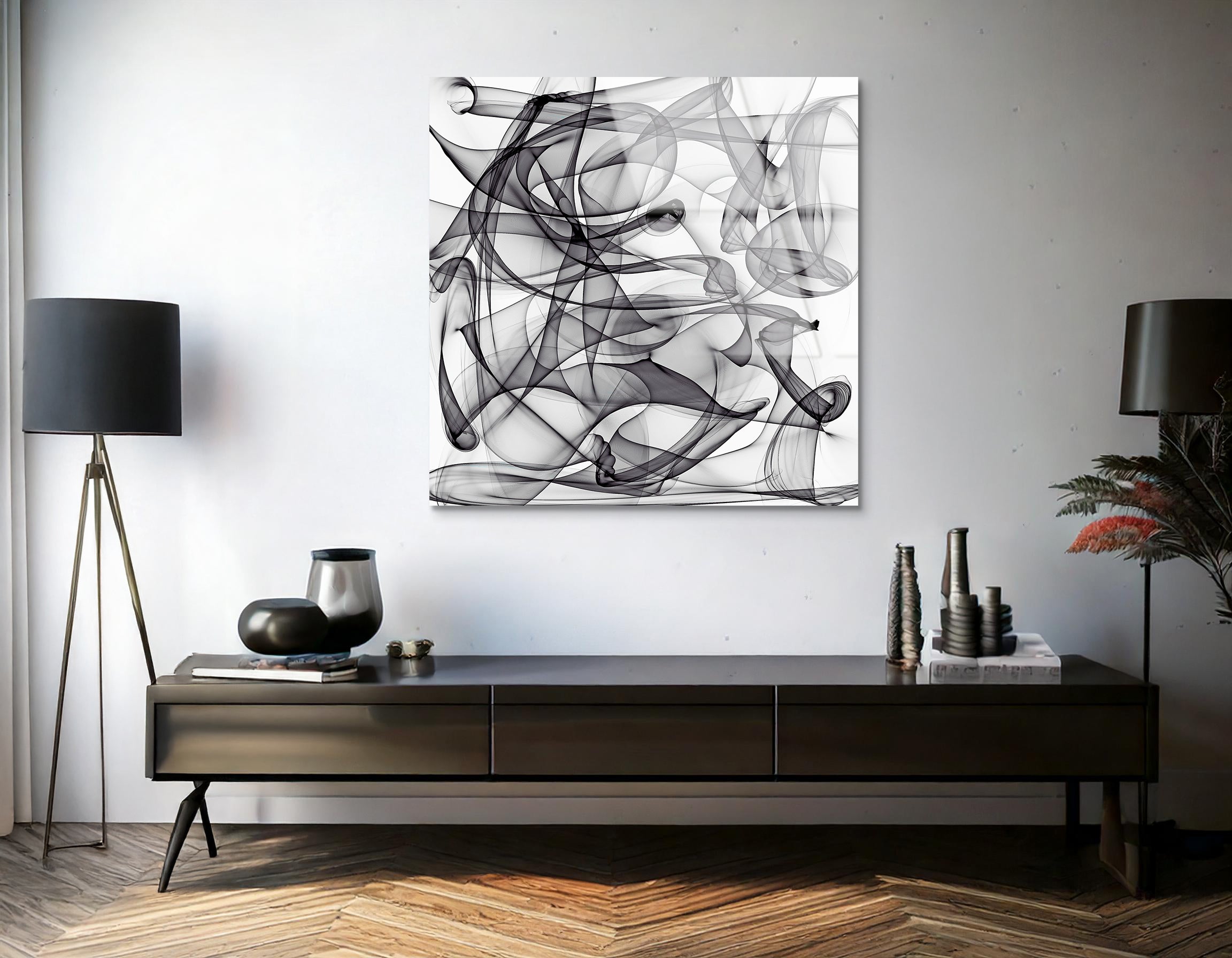 Monochrome Abstract Pattern | Premium HD Metal Wall Art