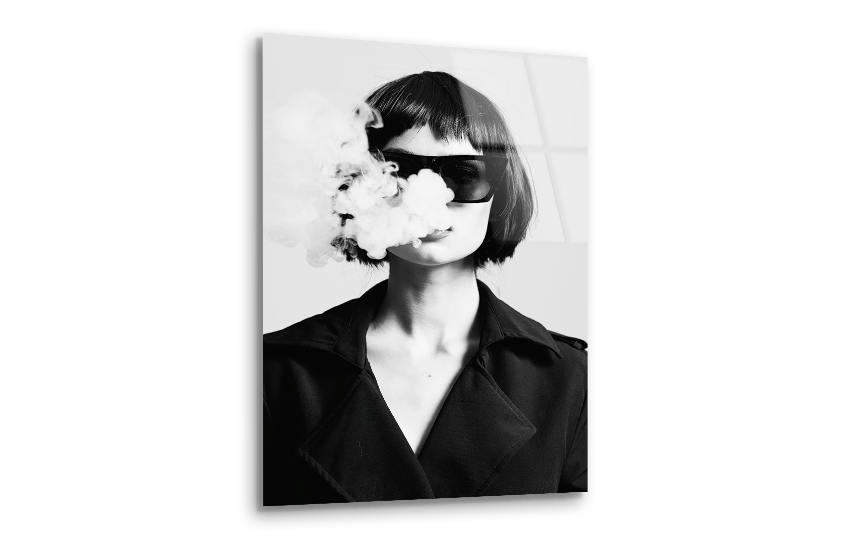 Black and White Fashion Portrait | Premium HD Metal Wall Art