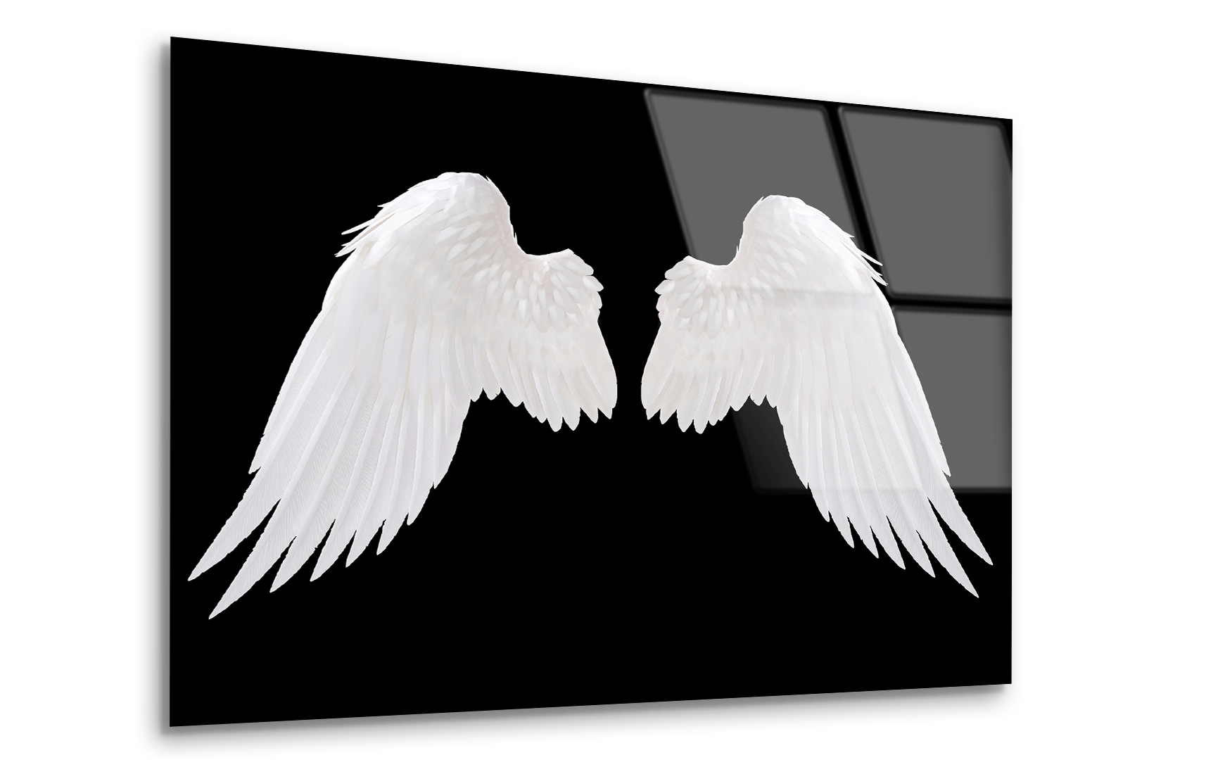 White Angel Wing Isolated | Premium HD Metal Wall Art - DezignArt