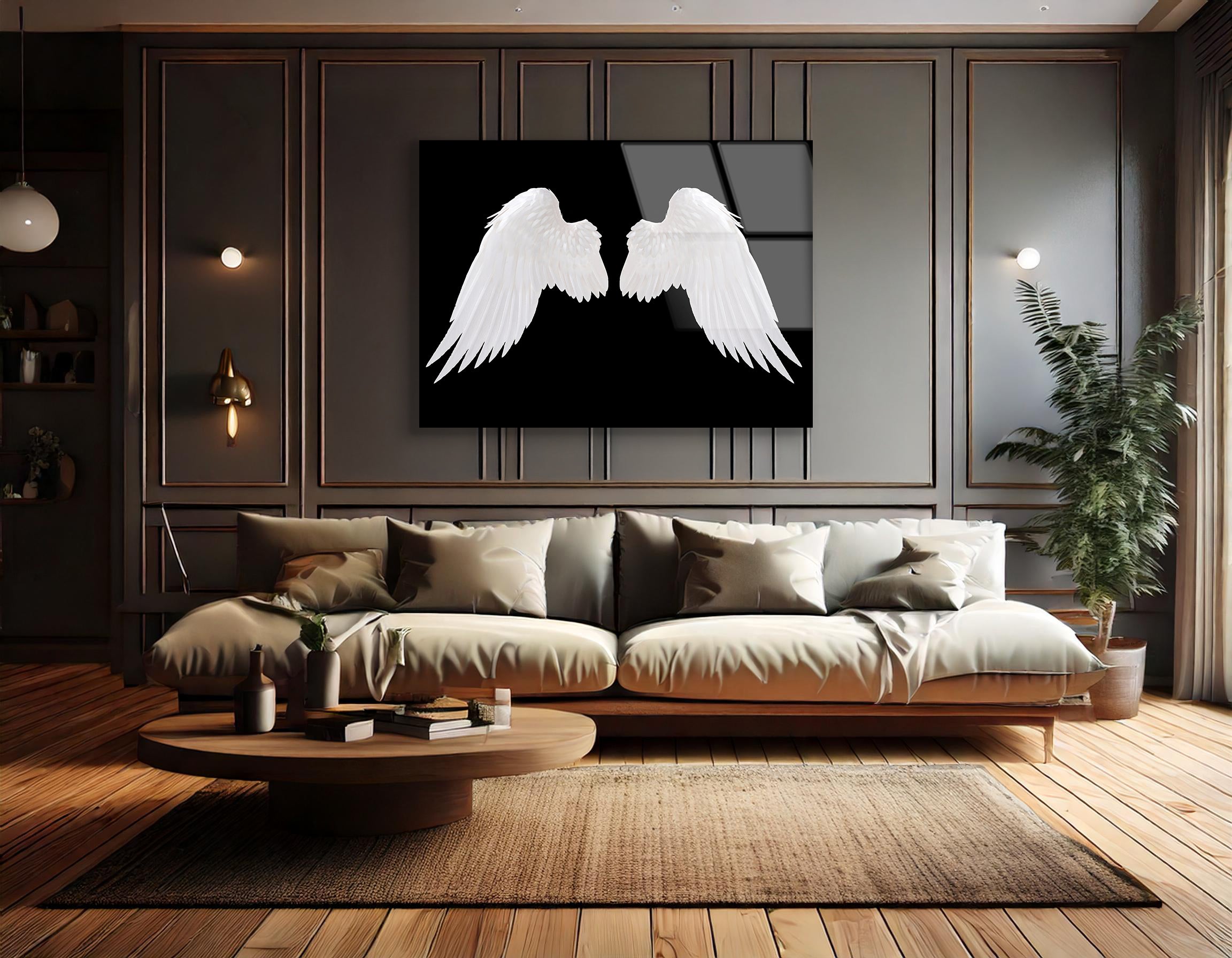 White Angel Wing Isolated | Premium HD Metal Wall Art - DezignArt