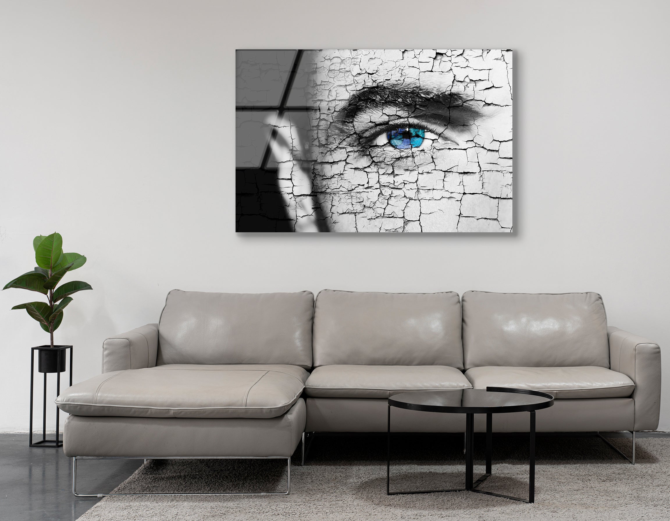 Insightful Eye with Stone Effect | Premium HD Metal Wall Art - DezignArt