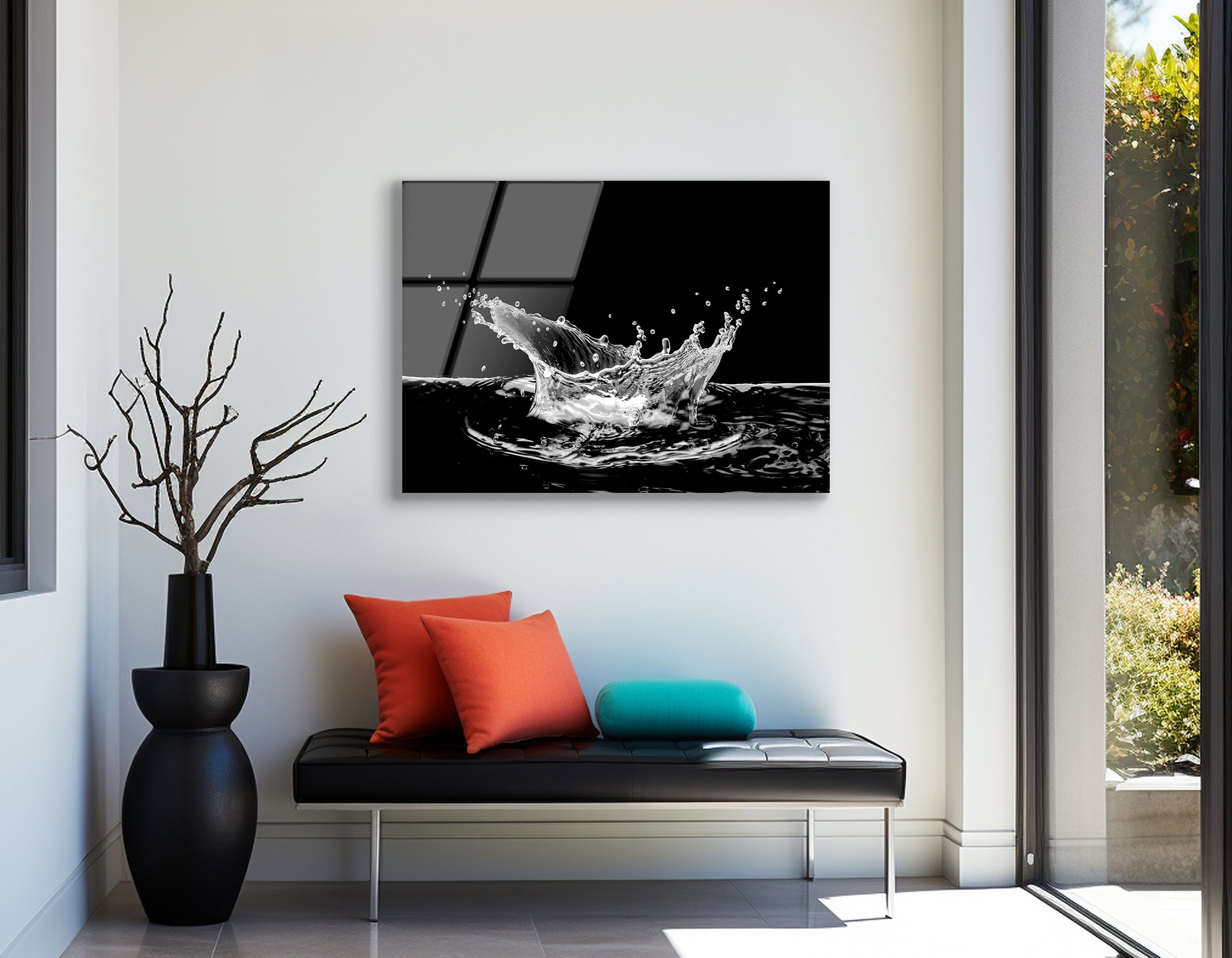 Water Splash Isolated on Background | Premium HD Metal Wall Art - DezignArt